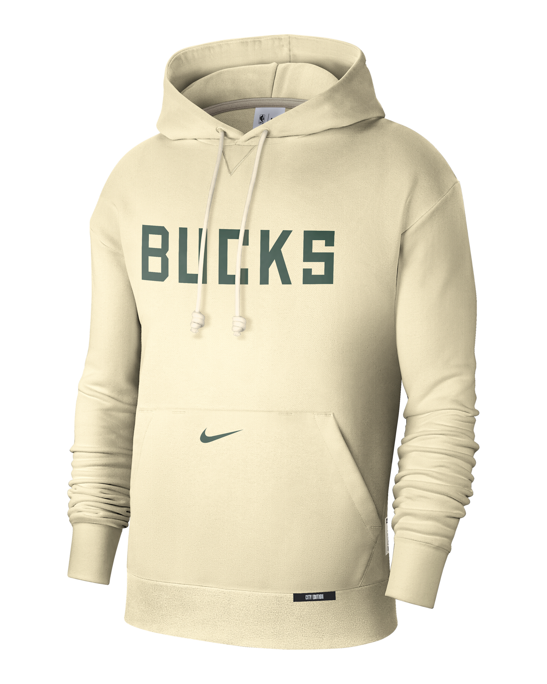 Milwaukee Bucks Standard Issue City Edition Men's Nike Dri-FIT NBA Courtside Hoodie - Flat Opal/Fir