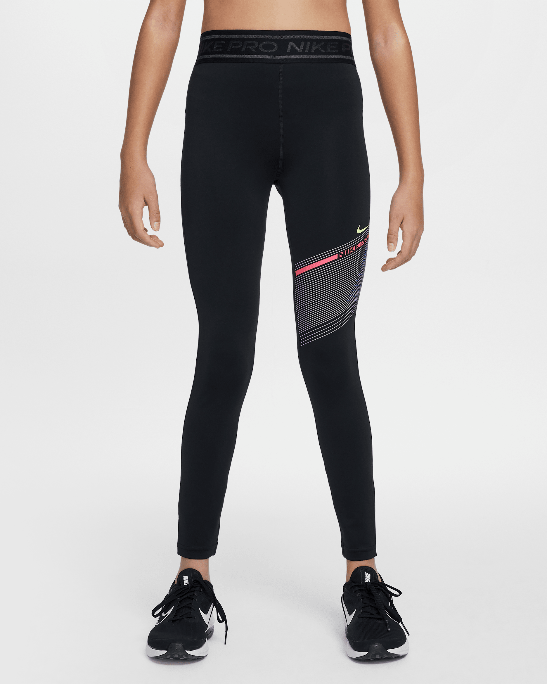Leggings Dri-FIT de tiro medio para niña Nike Pro - Negro