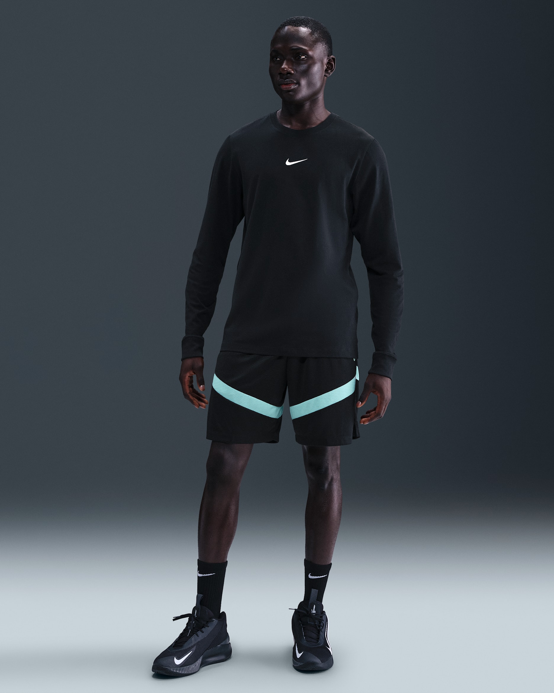 Nike Icon Men's Dri-FIT 20cm (approx.) Basketball Shorts - Black/Black/Mint Foam/Mint Foam