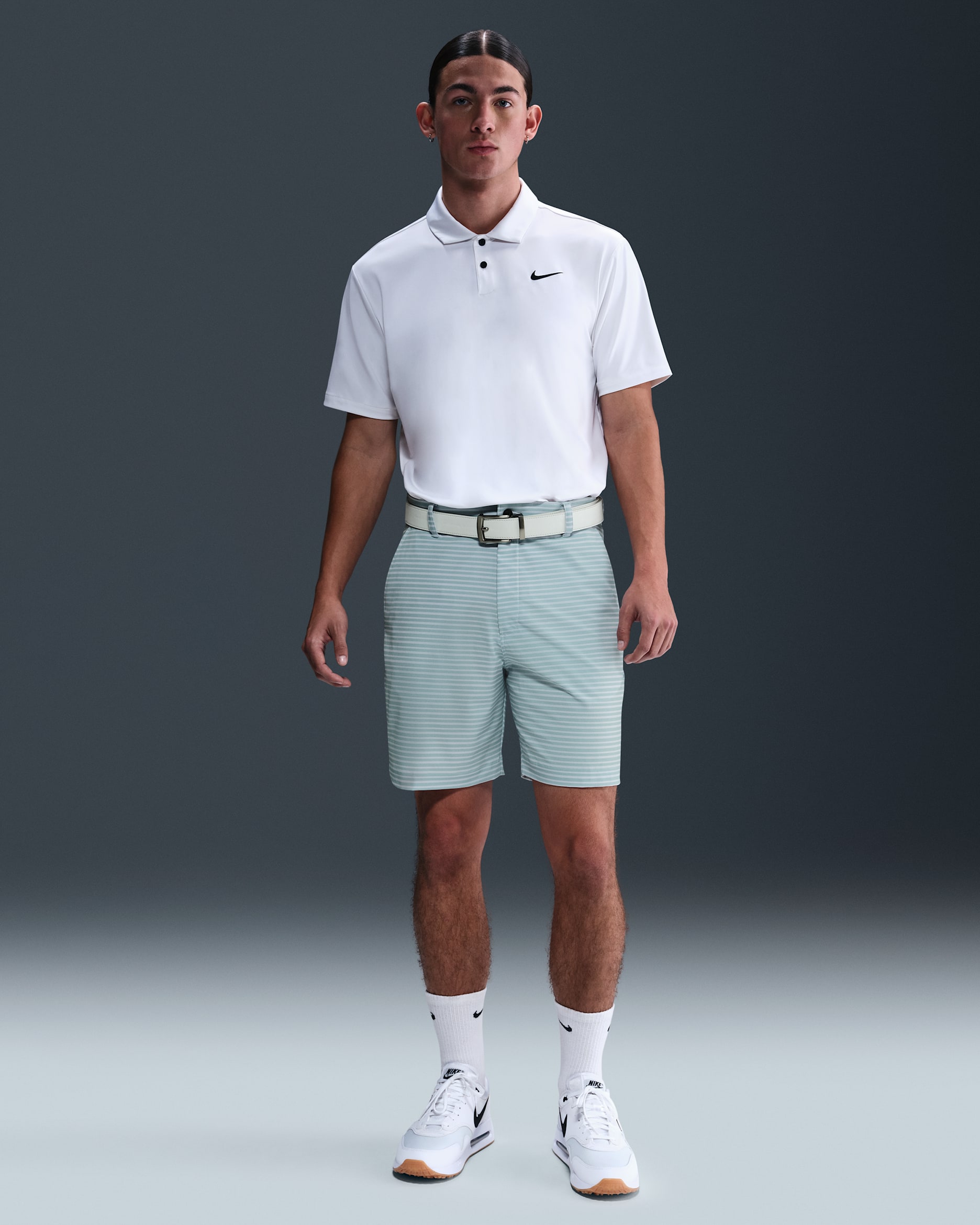 Nike Victory+ Men's Dri-FIT Striped Golf Shorts - Football Grey/Ocean Cube