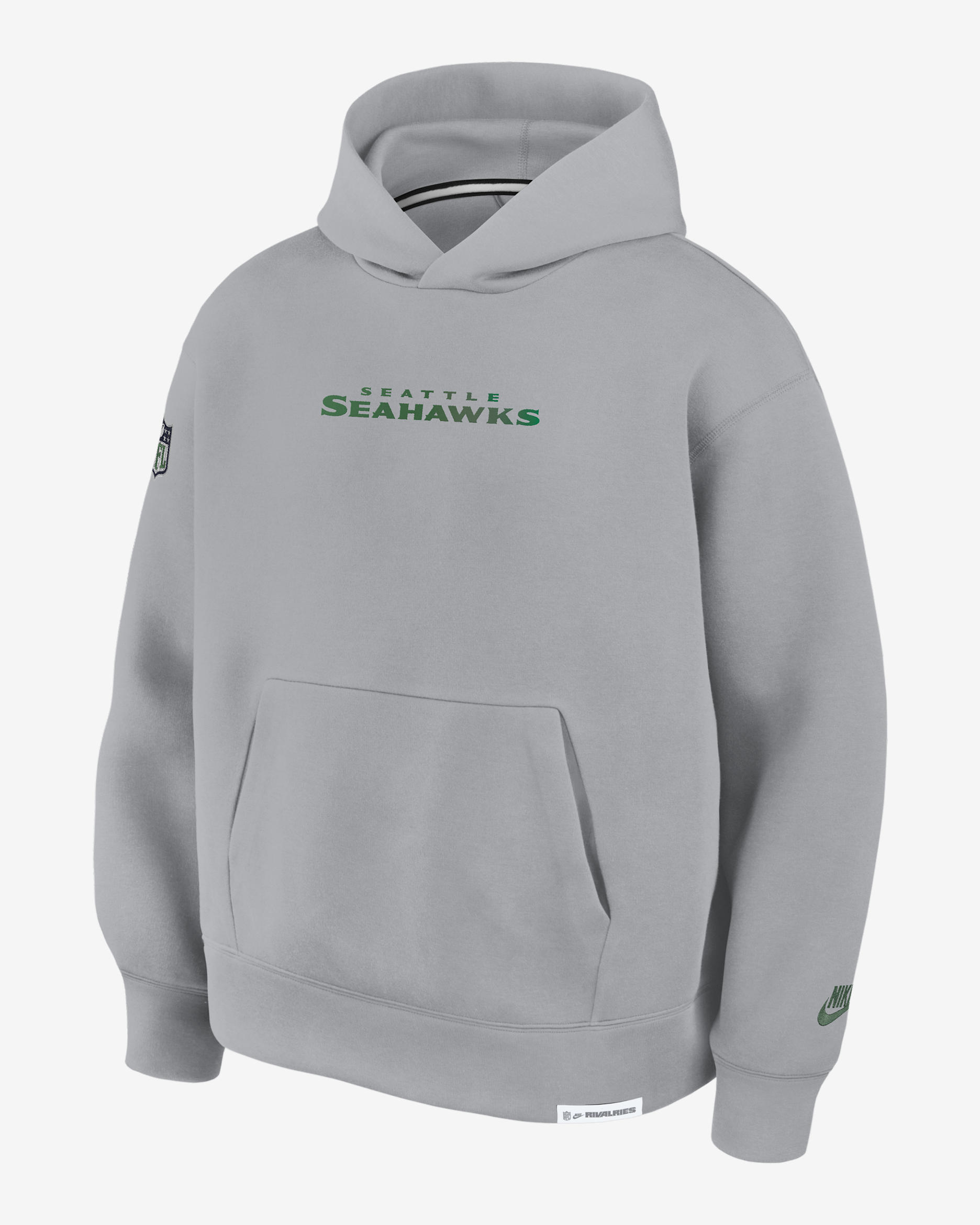 Seattle Seahawks Rivalries Collection Oversized Tech Fleece Men's Nike NFL Pullover Hoodie - Grey
