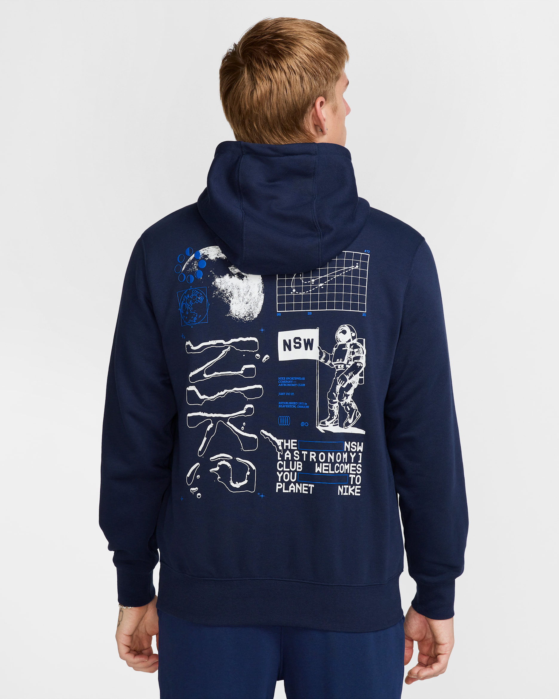 Nike Club Men's French Terry Hoodie - Obsidian/Photon Dust