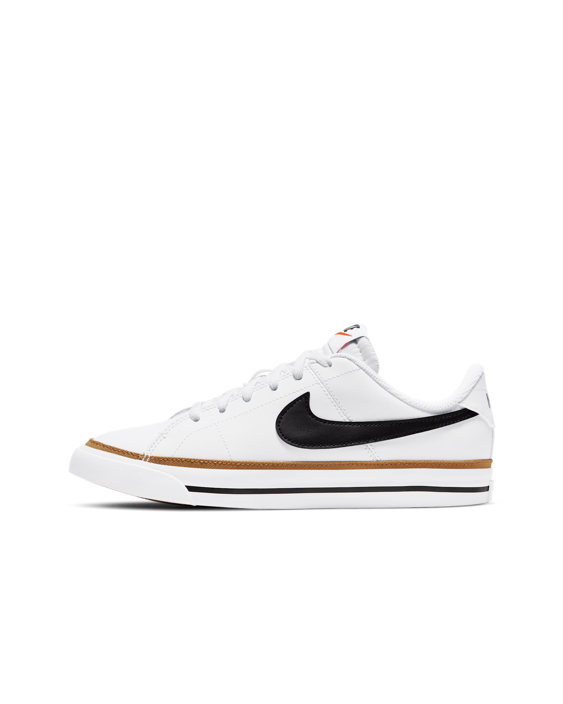 Nike Court Legacy Schuh für ältere Kinder - Weiß/Desert Ochre/Gum Light Brown/Schwarz