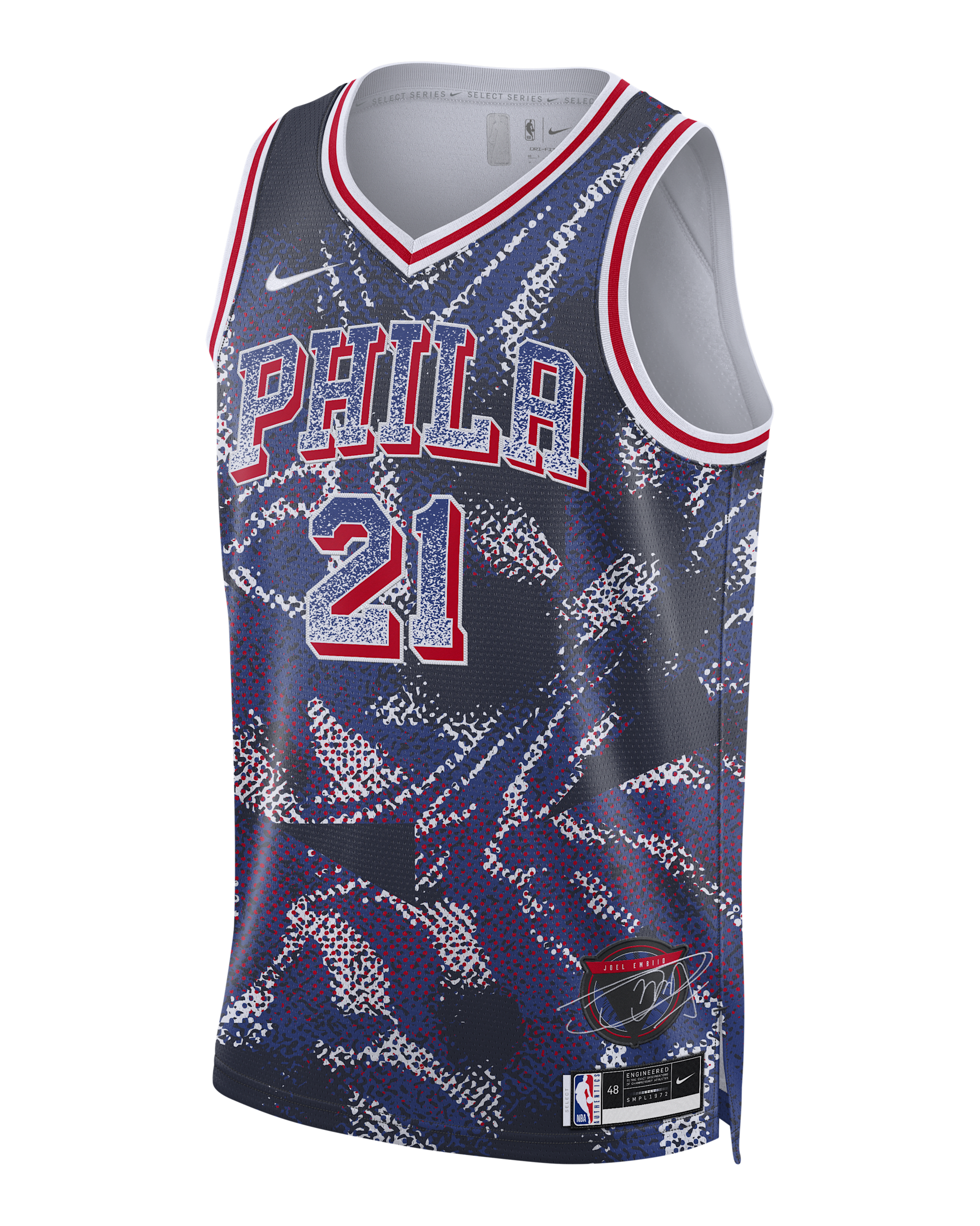 Joel Embiid Philadelphia 76ers 2025/26 Select Series Men's Nike Dri-FIT NBA Swingman Jersey - Rush Blue/White