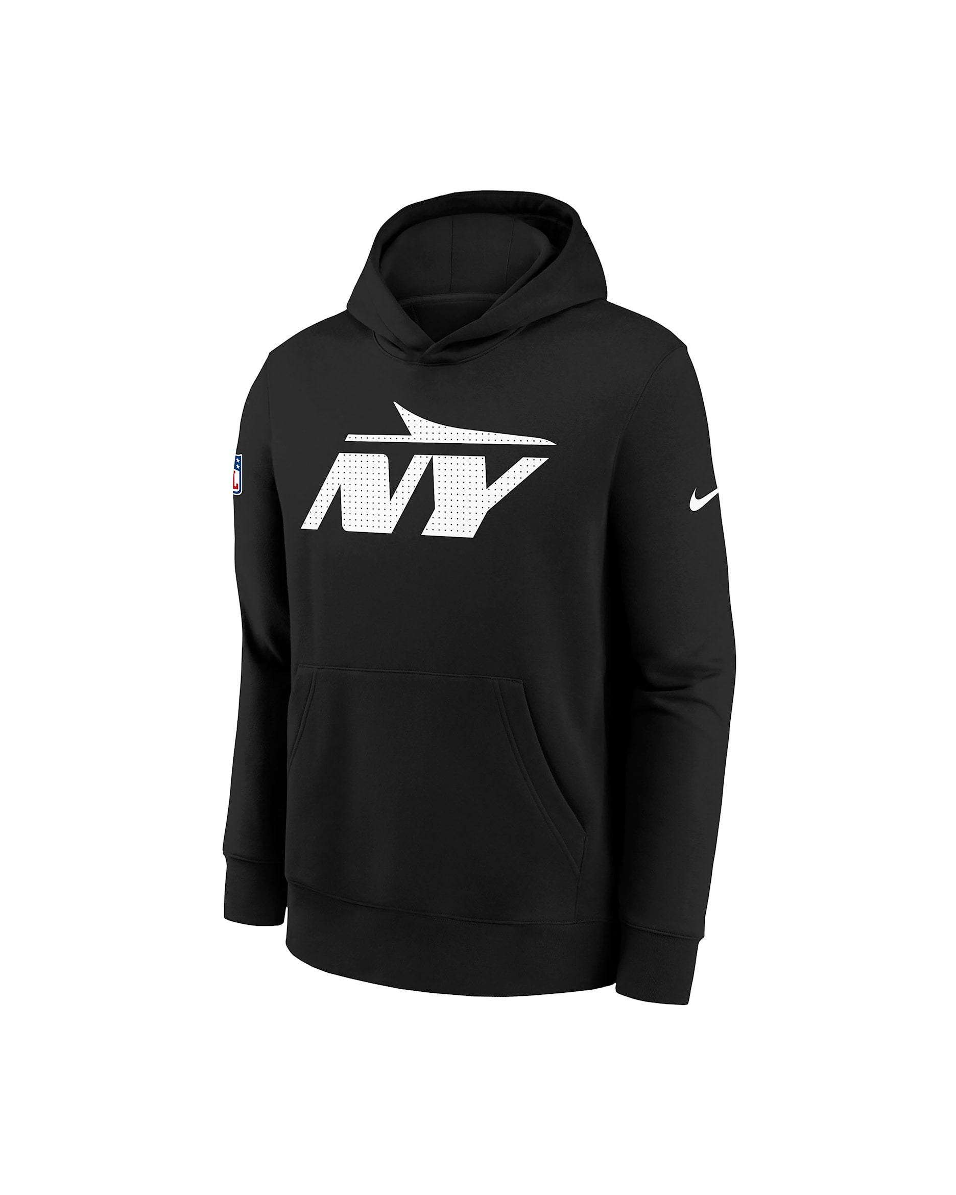 Sudadera con gorro sin cierre Nike de la NFL para niños talla grande New York Jets Sideline Club - Negro