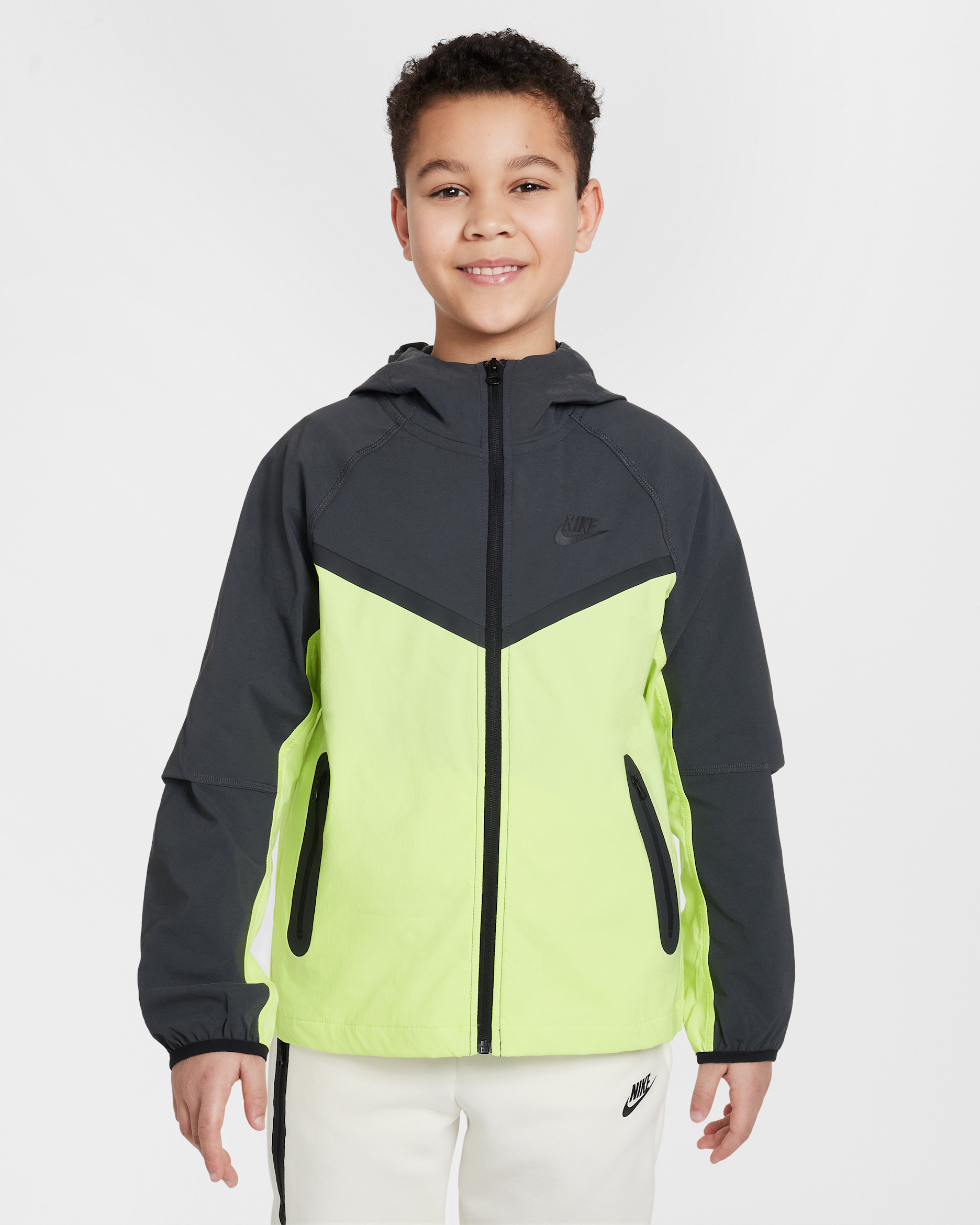 Nike Tech Big Kids' (Boys') Woven Jacket - Light Lemon Twist/Anthracite/Black