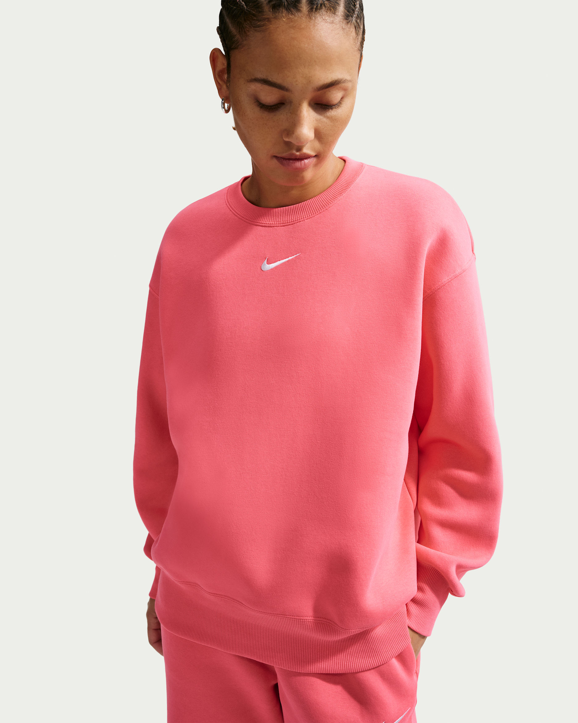 Nike Sportswear Phoenix Fleece Women's Oversized Crew-Neck Sweatshirt - Sea Coral/Sail