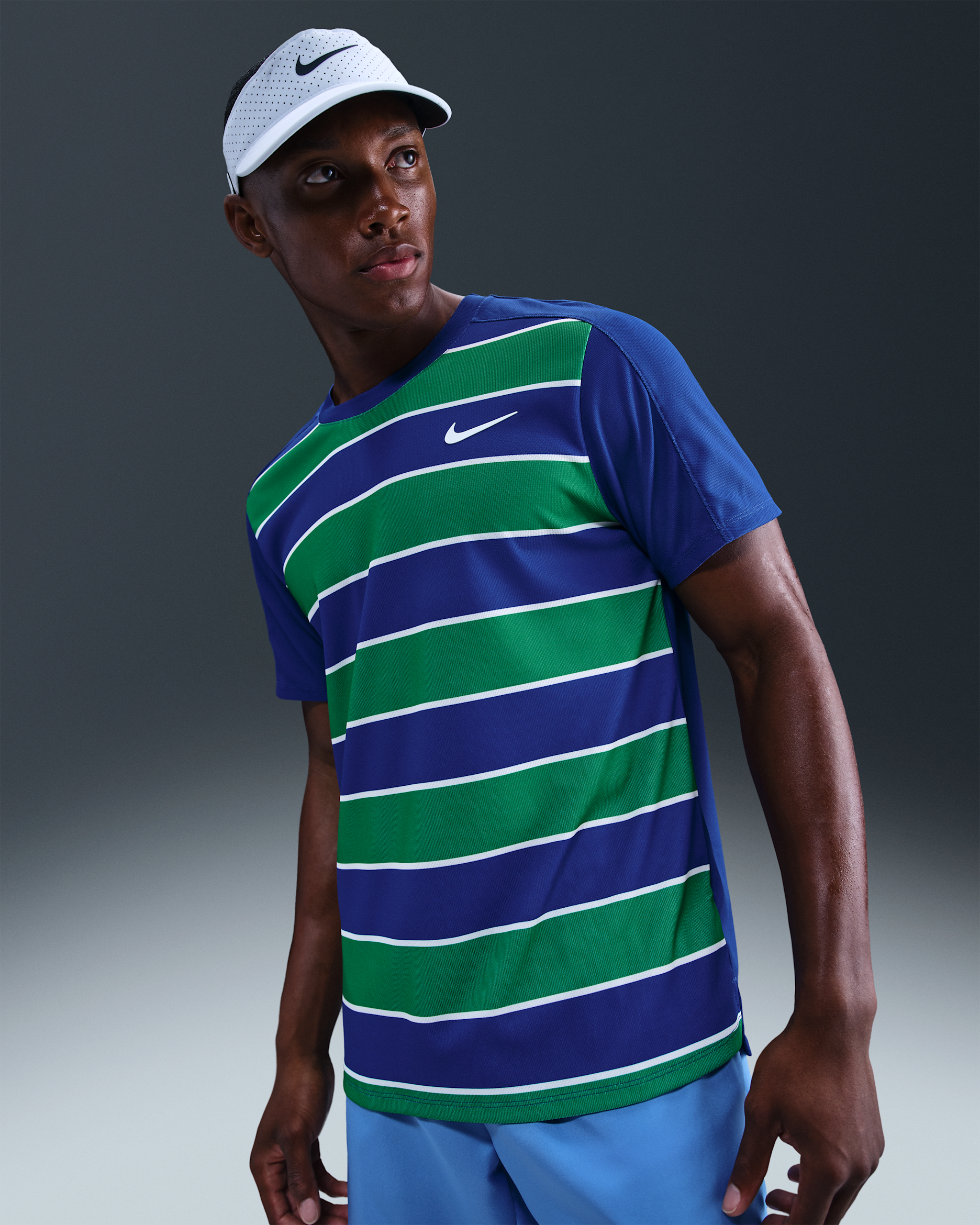 NikeCourt Slam Men's Dri-FIT ADV Tennis Top - Deep Night/White