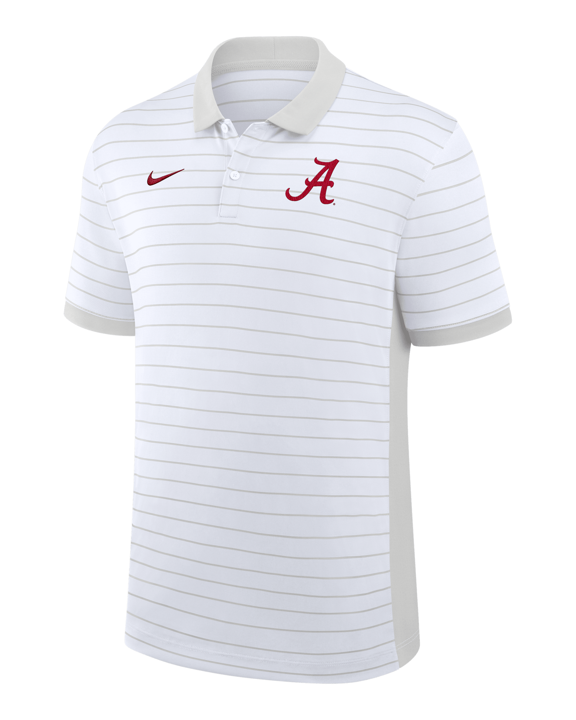 Alabama Sideline Victory Stripe Men's Nike Dri-FIT College Polo - White