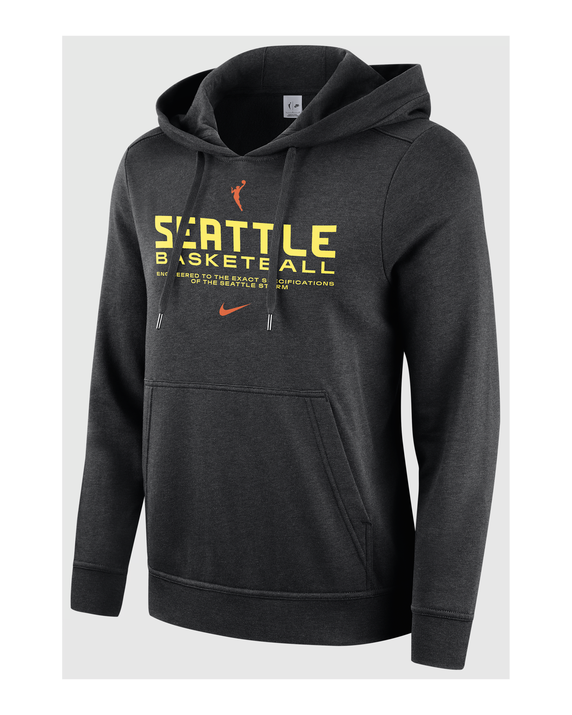 Sudadera con gorro sin cierre Nike de la WNBA para mujer Seattle Storm Club - Negro