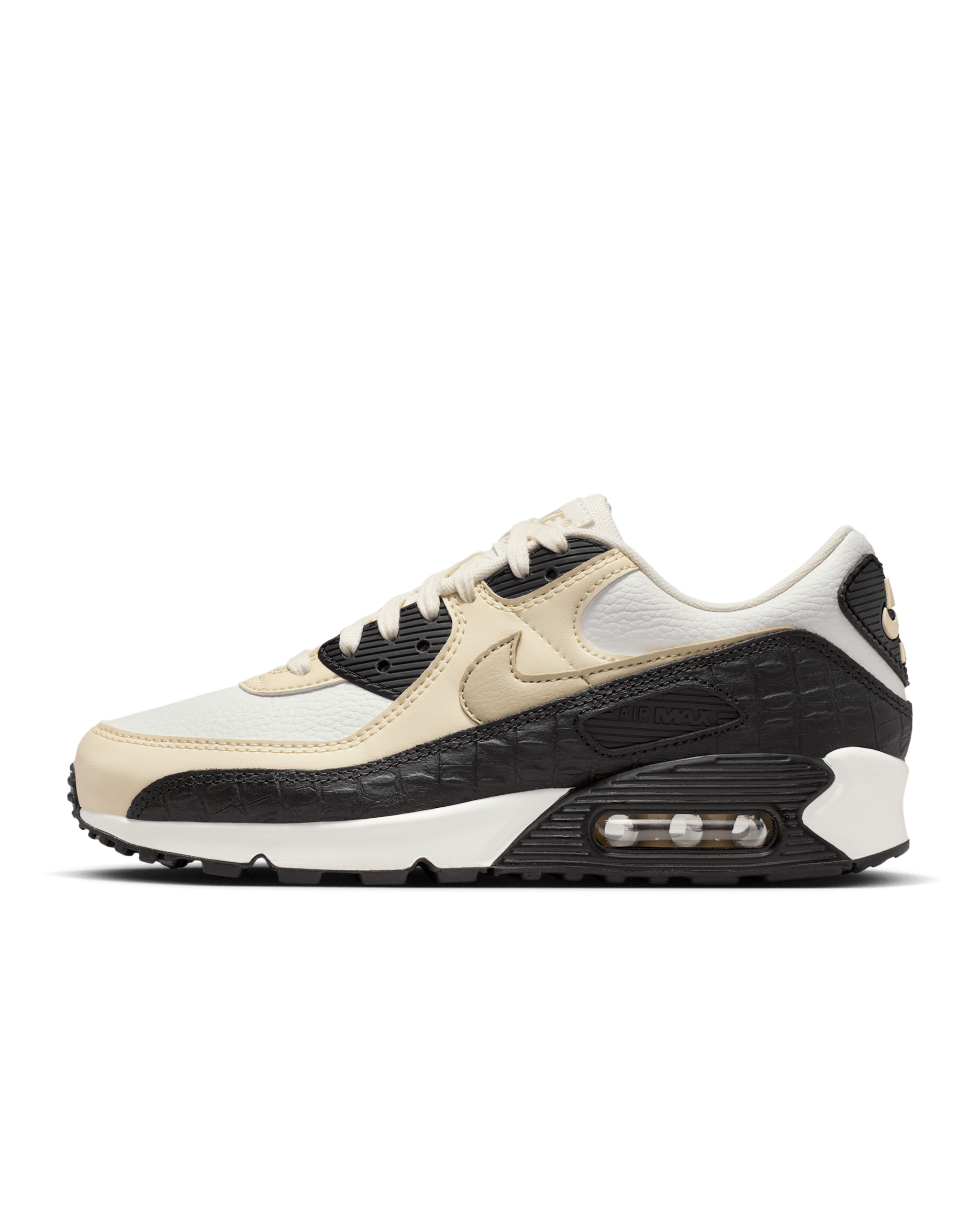 รองเท้าผู้หญิง Nike Air Max 90 - Sail/ดำ/Desert Khaki/Fossil