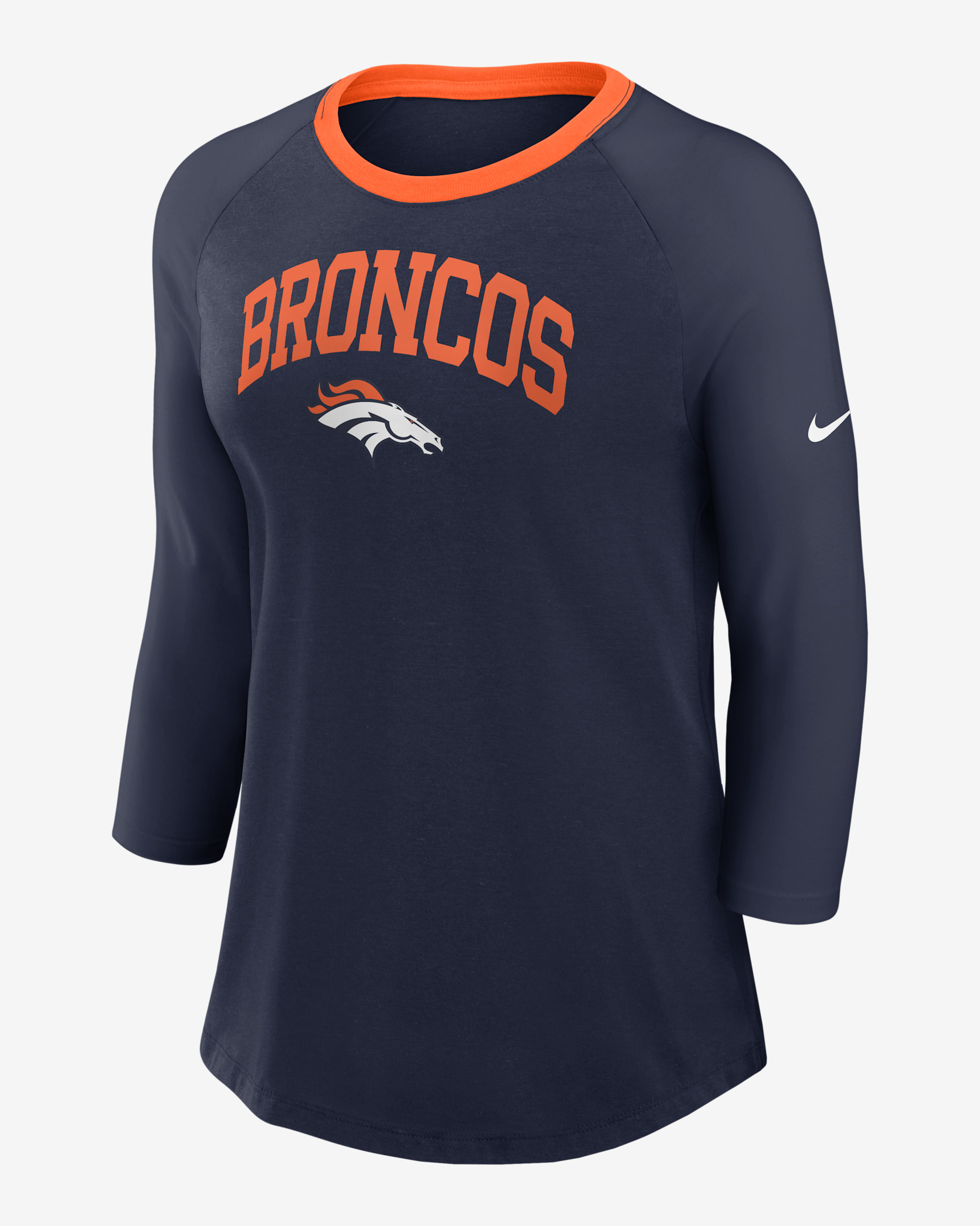 Denver Broncos Women's Nike NFL 3/4-Sleeve T-Shirt - Navy