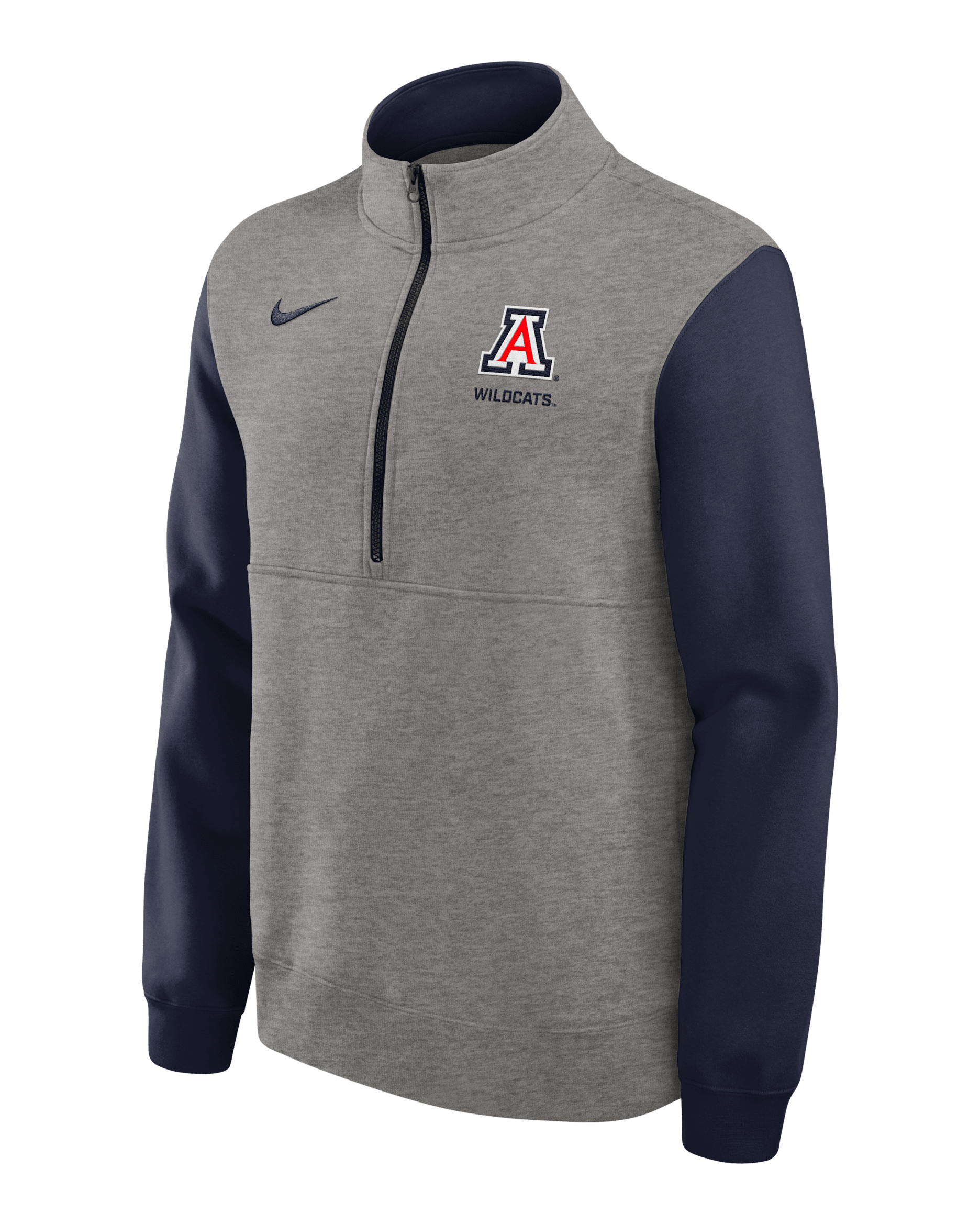 Arizona Club Men's Nike College 1/2-Zip Crew - Grey Heather