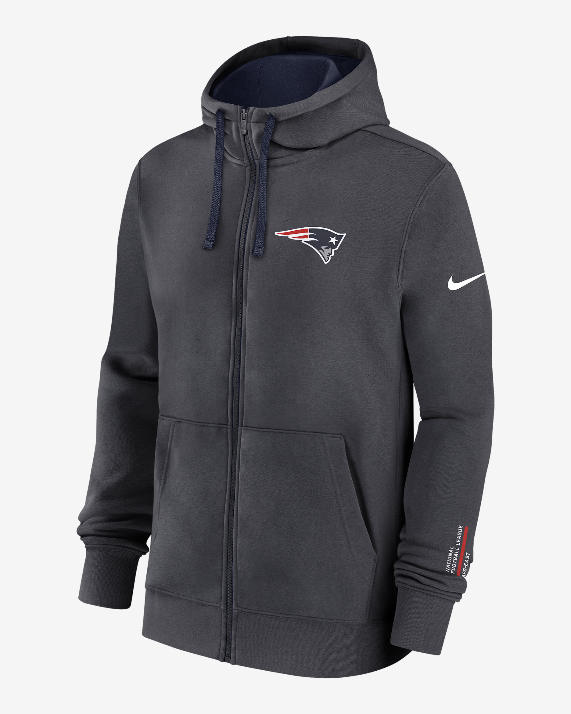 New England Patriots Playbook Page Club Men's Nike NFL Full-Zip Hoodie - Anthracite