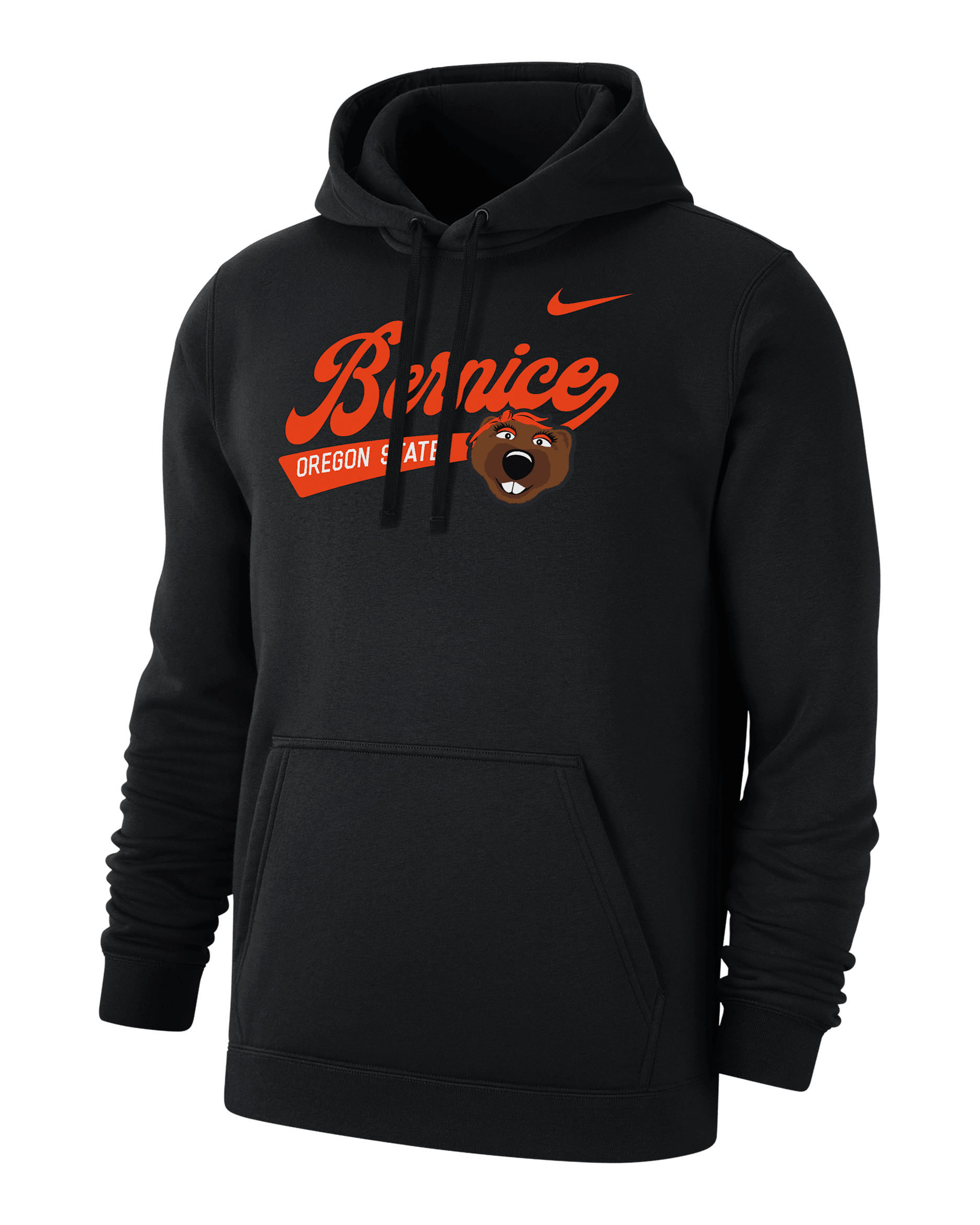 Sudadera con gorro sin cierre universitaria Nike de tejido Fleece para hombre Oregon State Club - Negro