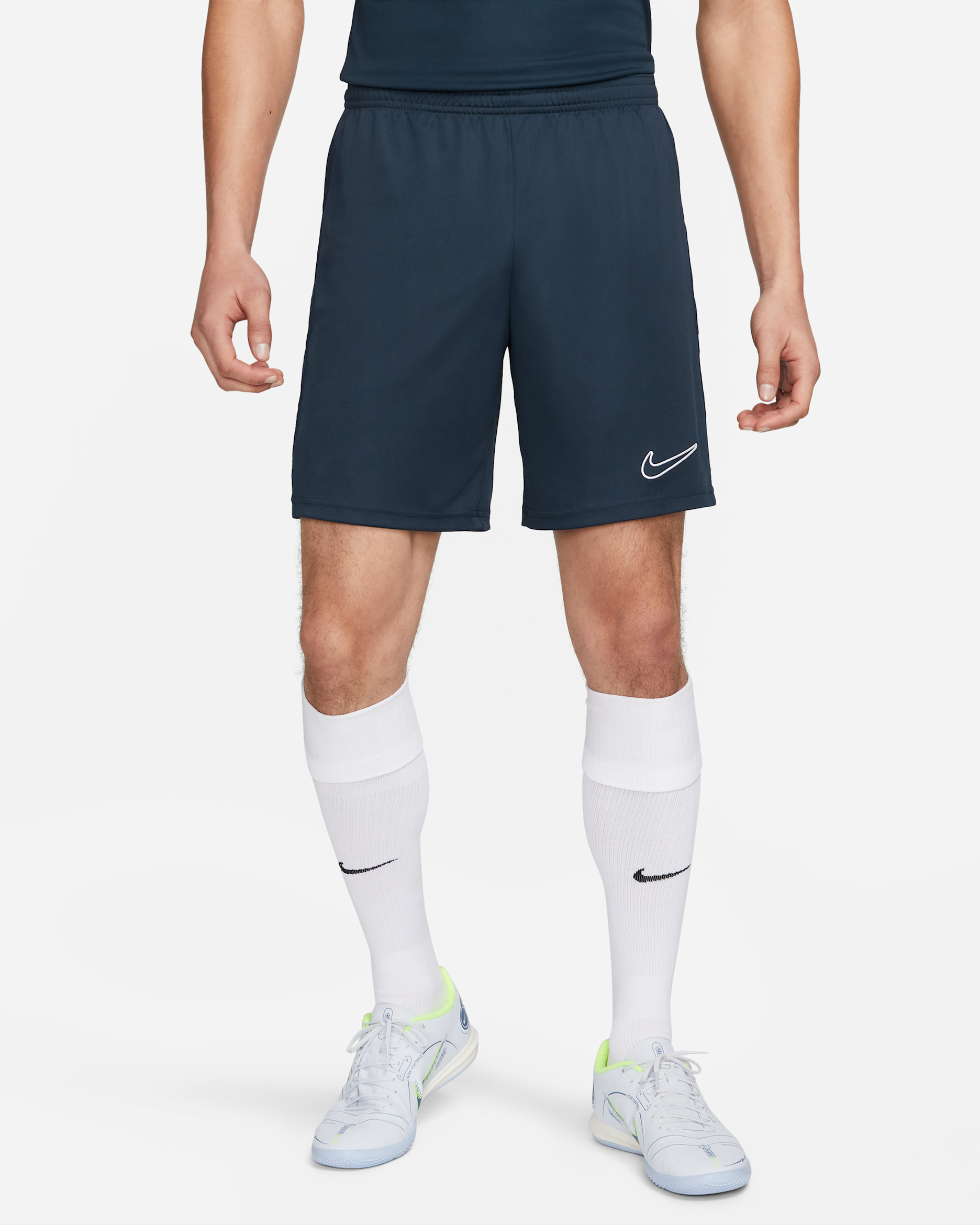 ナイキ Dri-FIT アカデミー メンズ ニット サッカーショートパンツ (ストック) - オブシディアン/オブシディアン/ホワイト