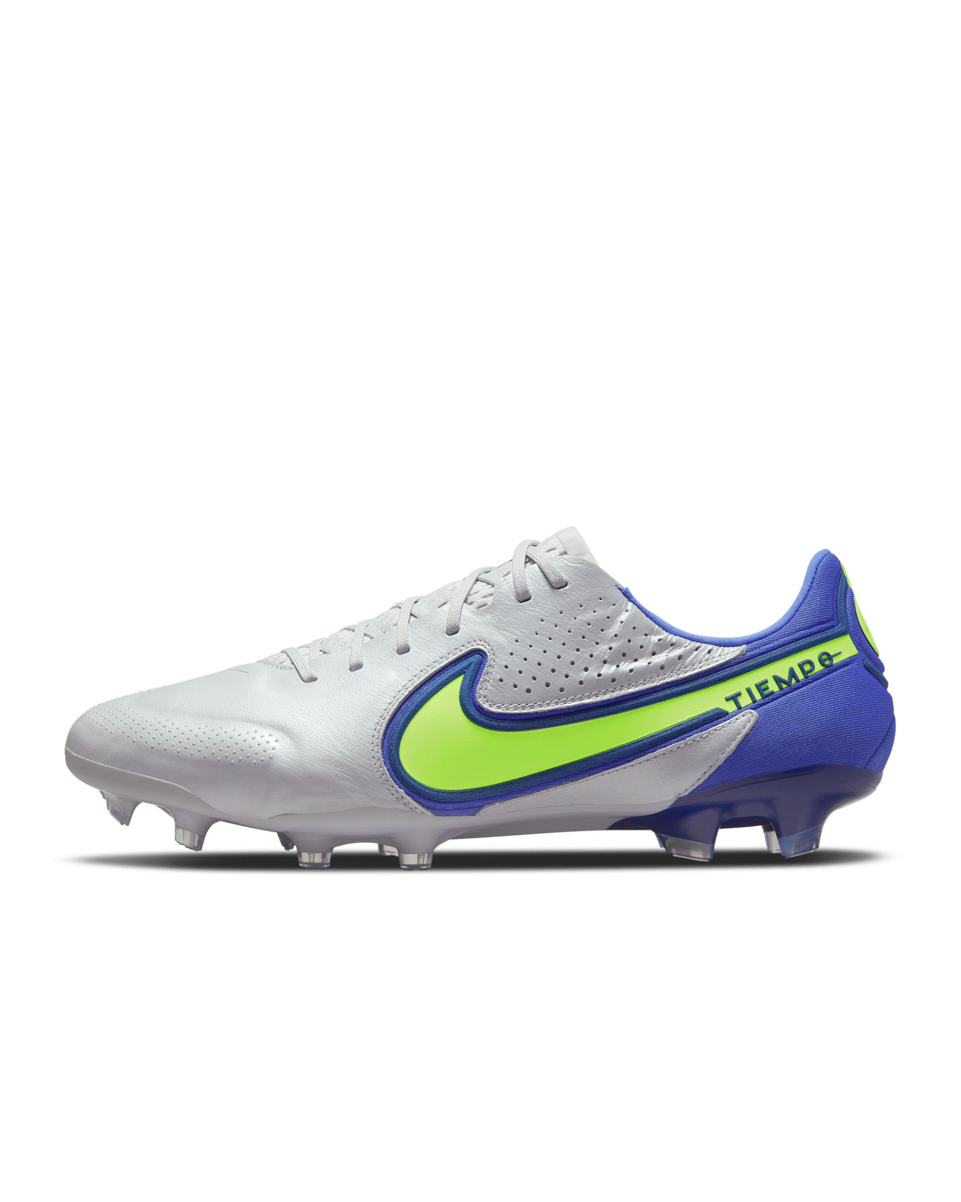 Nike Tiempo Legend 9 Elite FG Fußballschuh für normalen Rasen - Grey Fog/Sapphire/Volt