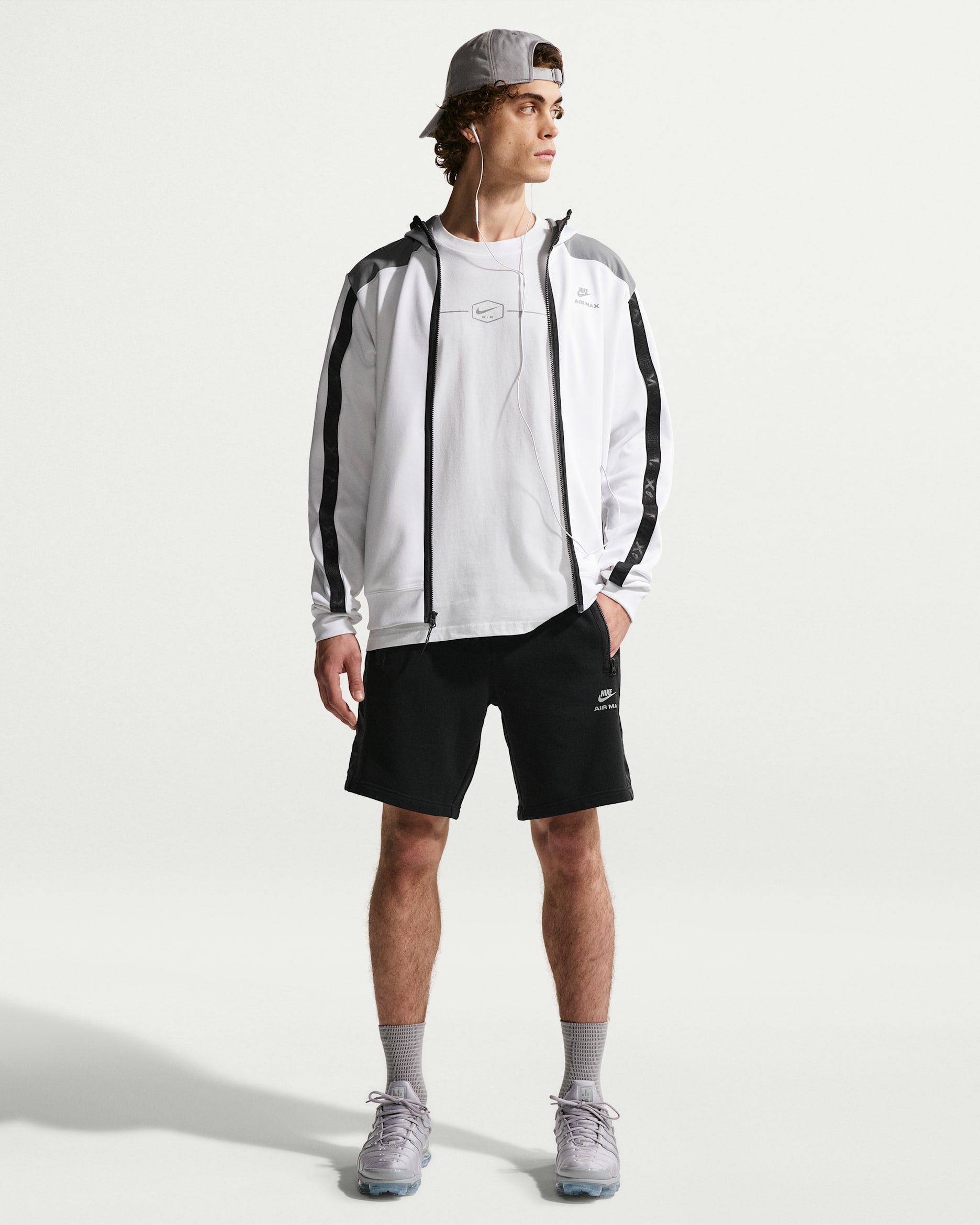 Shorts Nike Sportswear Air Max in fleece – Uomo - Nero/Nero/Bianco