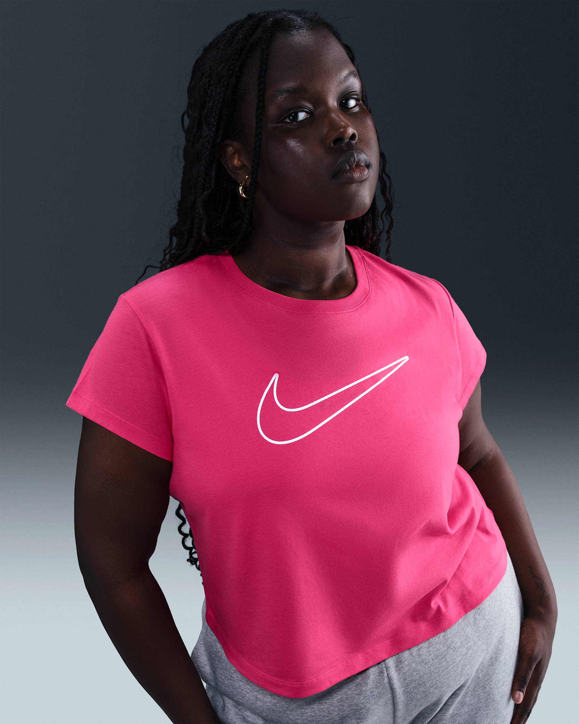 Nike Sportswear Women's Short-Sleeve Graphic T-Shirt (Plus Size) - Rush Pink/White