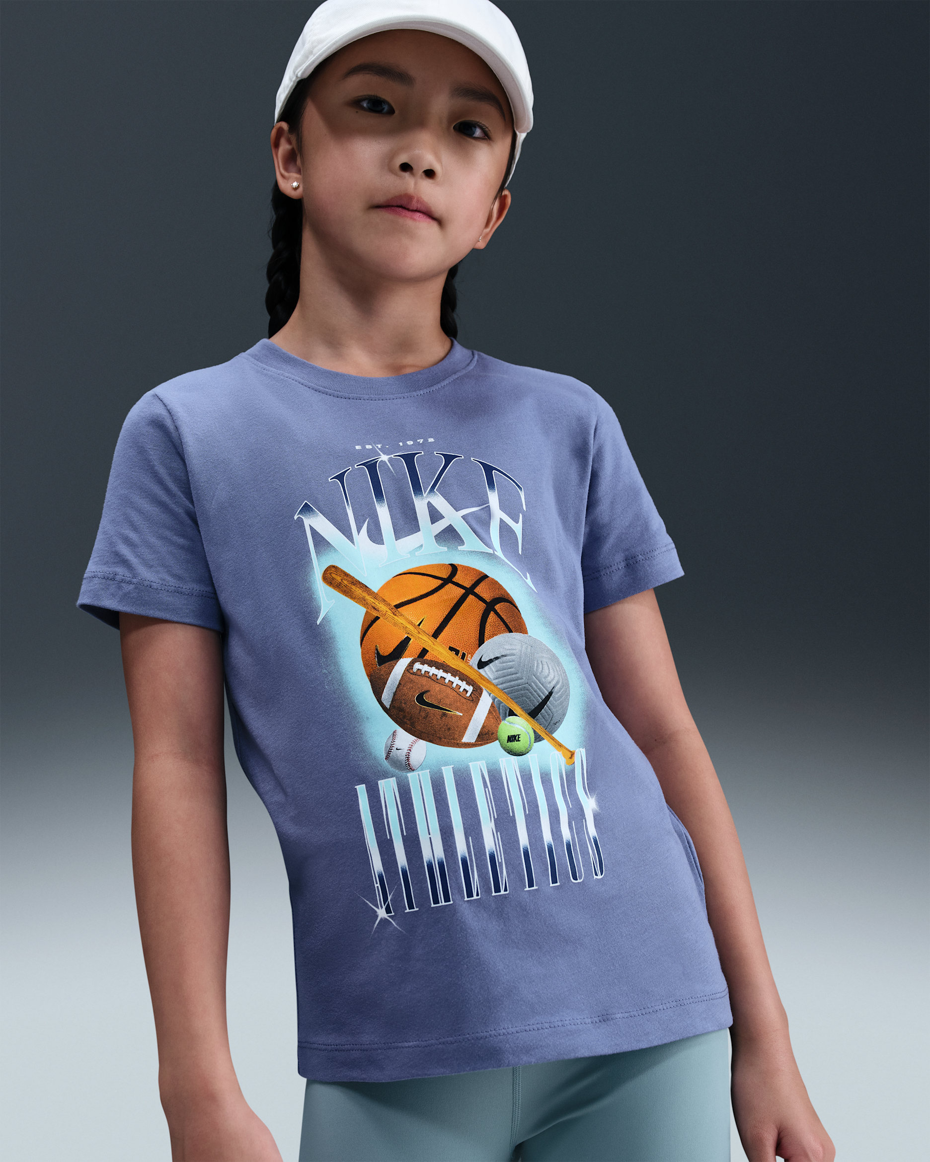 Playera para niños talla grande Nike Sportswear - Índigo mundial