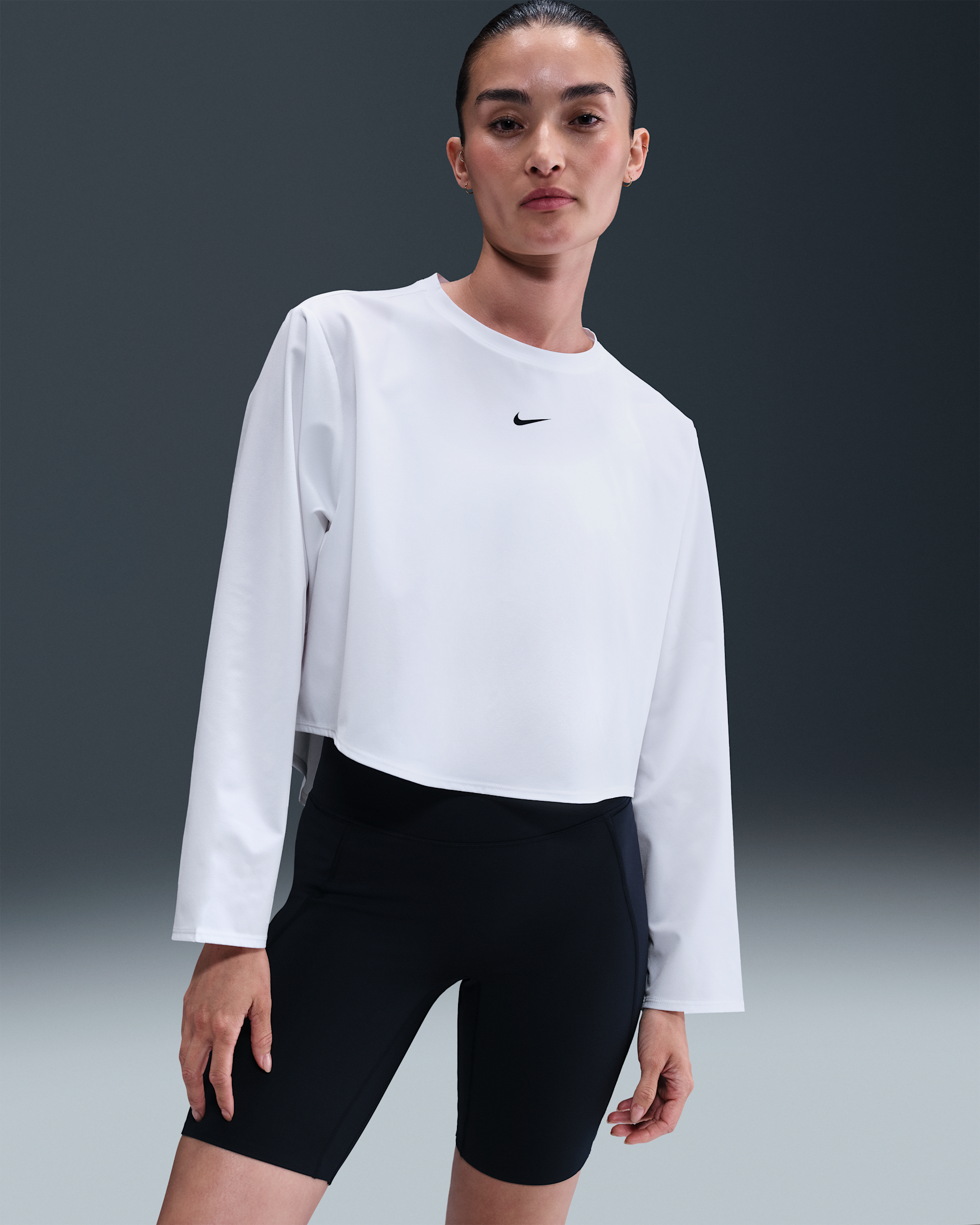 나이키 원 여성 리펠 우븐 탑 - 화이트/블랙