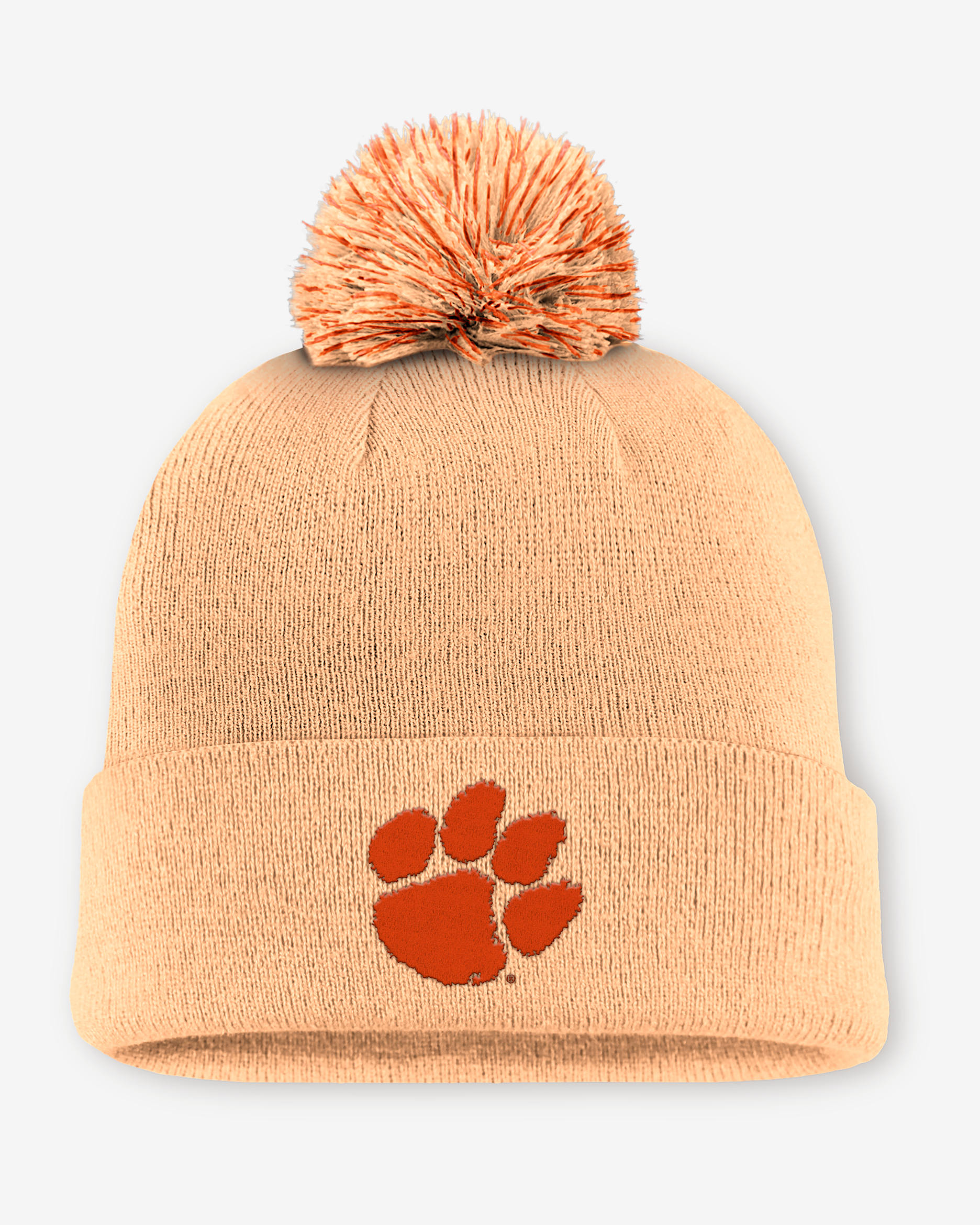 Clemson Primetime Campus Toned Men's Nike College Cuffed Pom Beanie - Orange