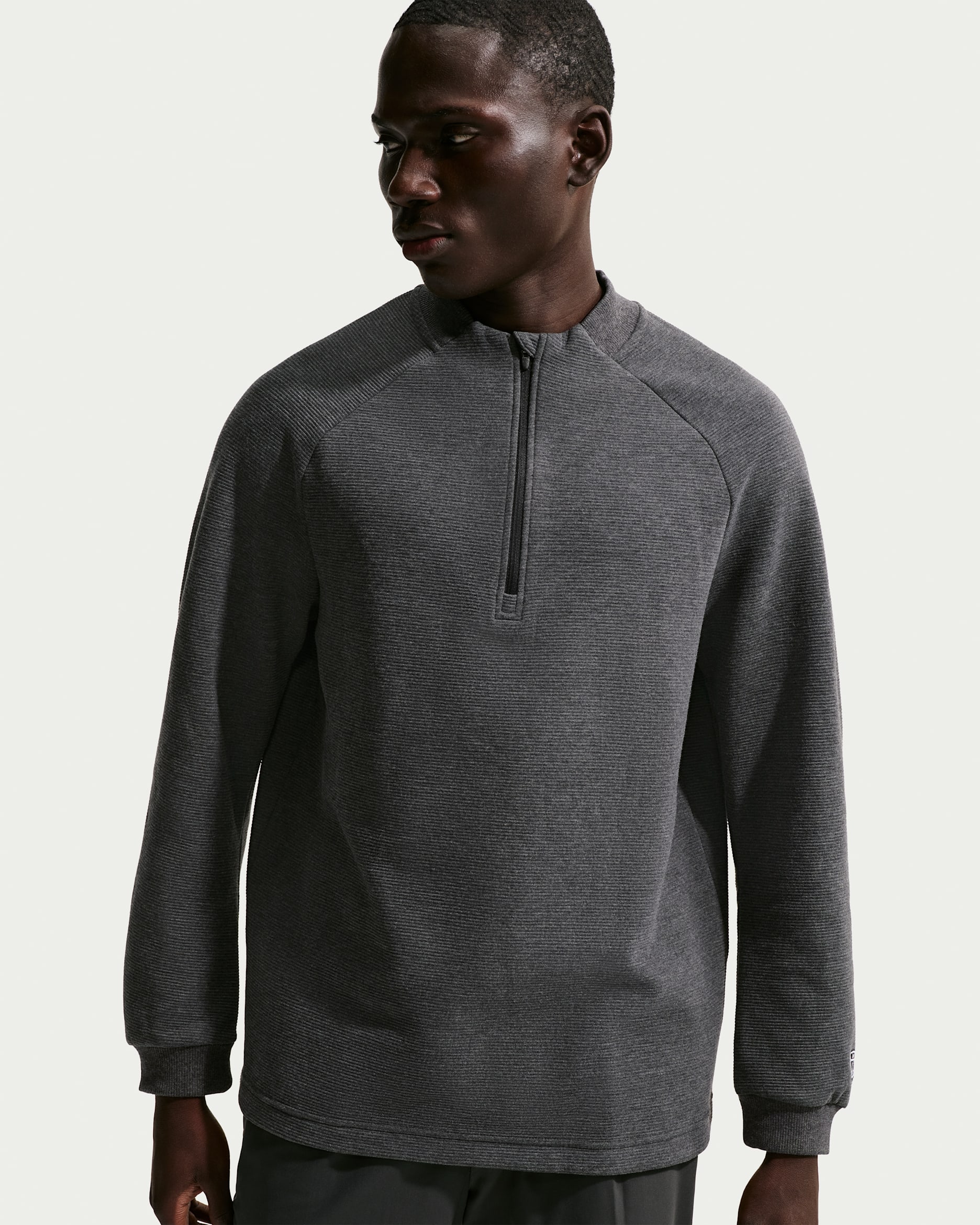 Pánská golfová mikina Nike Par Therma-FIT s polovičním zipem - Černá/Bílá/Černá/Černá