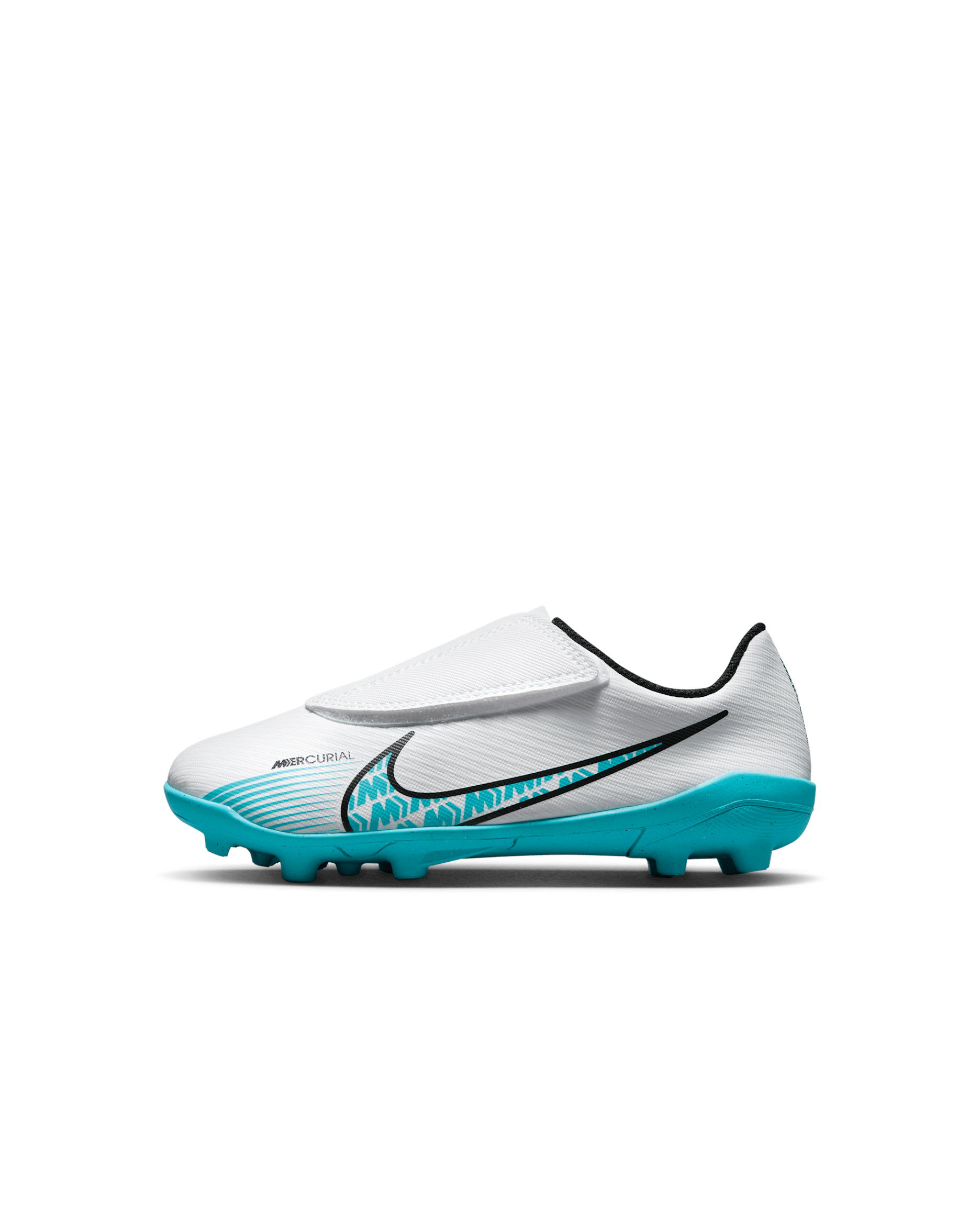 Nike Jr. Mercurial Vapor 15 Club Younger Kids' Multi-Ground Low-Top Football Boot - White/Pink Blast/Baltic Blue