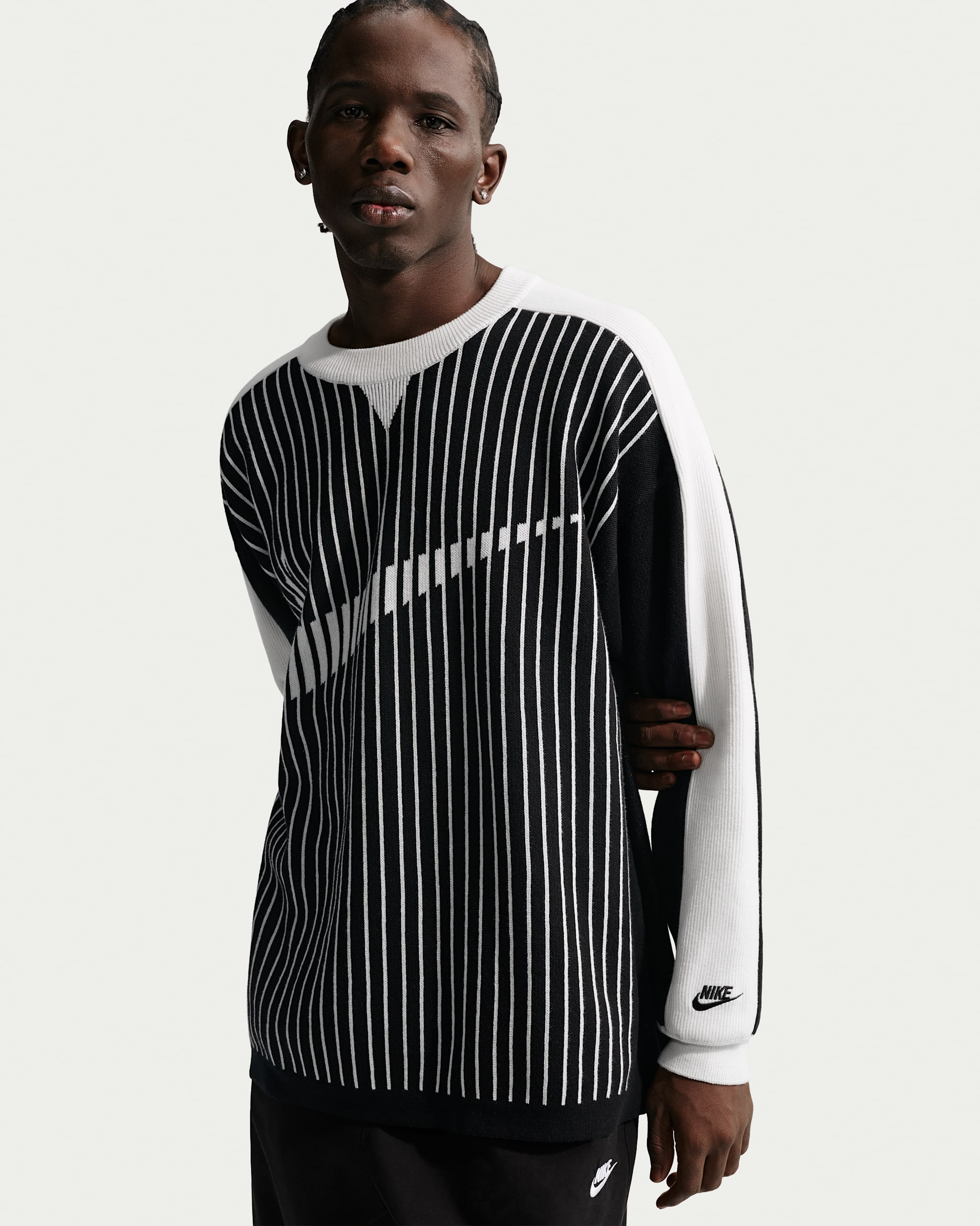 Nike Sportswear Club Men's Jersey Sweater - Black/Sail