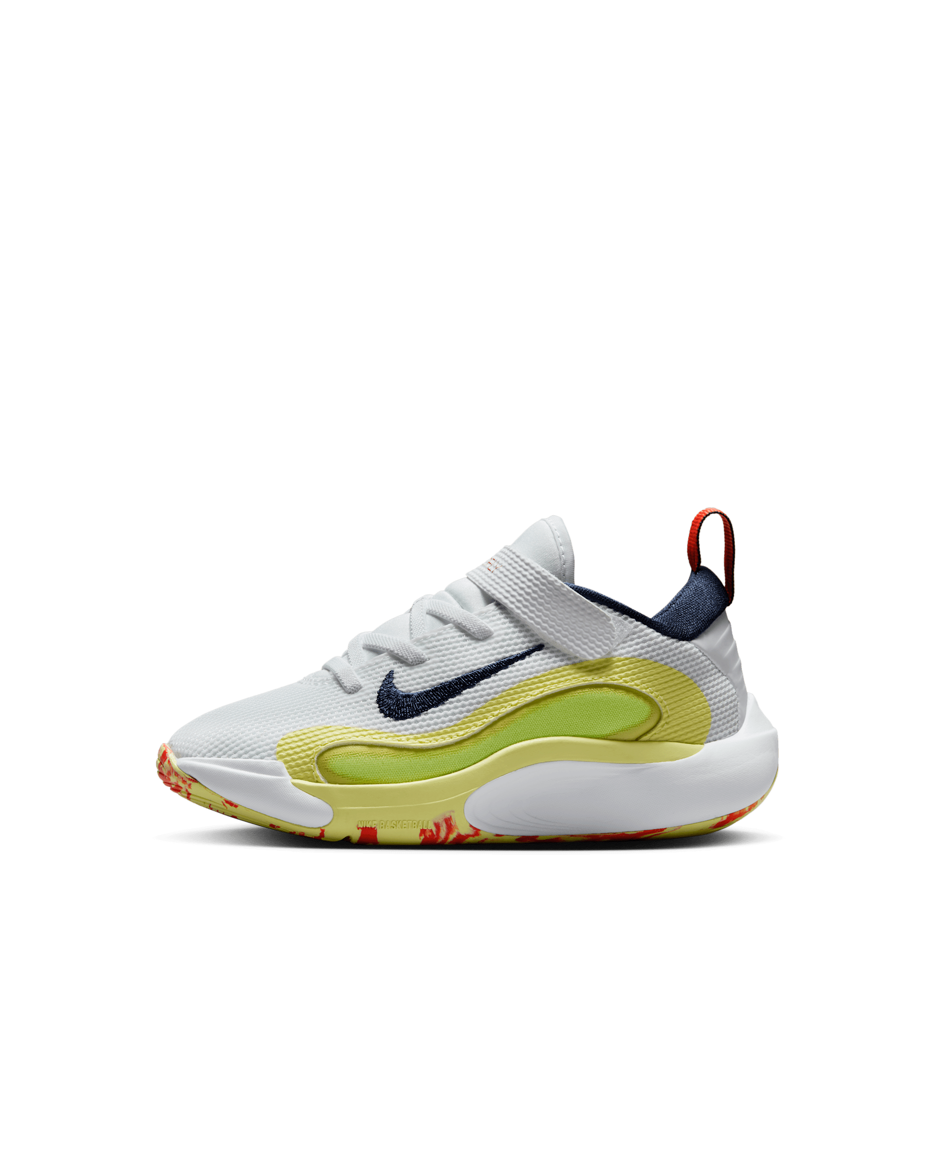 Nike IsoFly Younger Kids' Shoes - White/Limelight/Light Lemon Twist/Midnight Navy