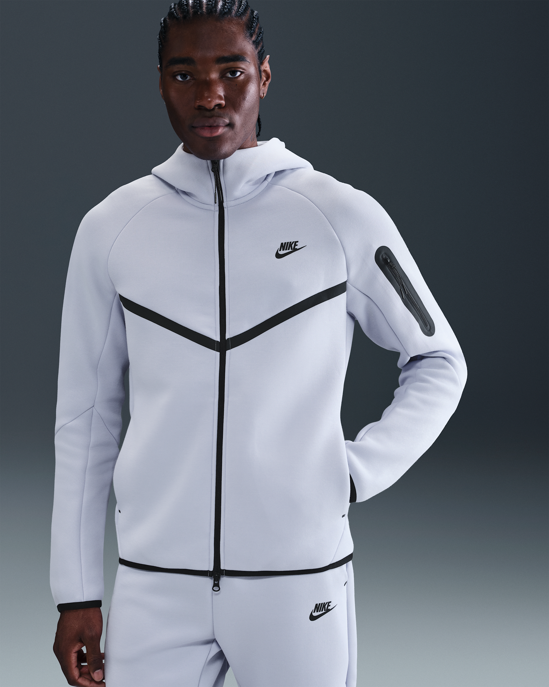 Nike Tech Men's Fleece Windrunner Full-Zip Jacket - Ghost/Black
