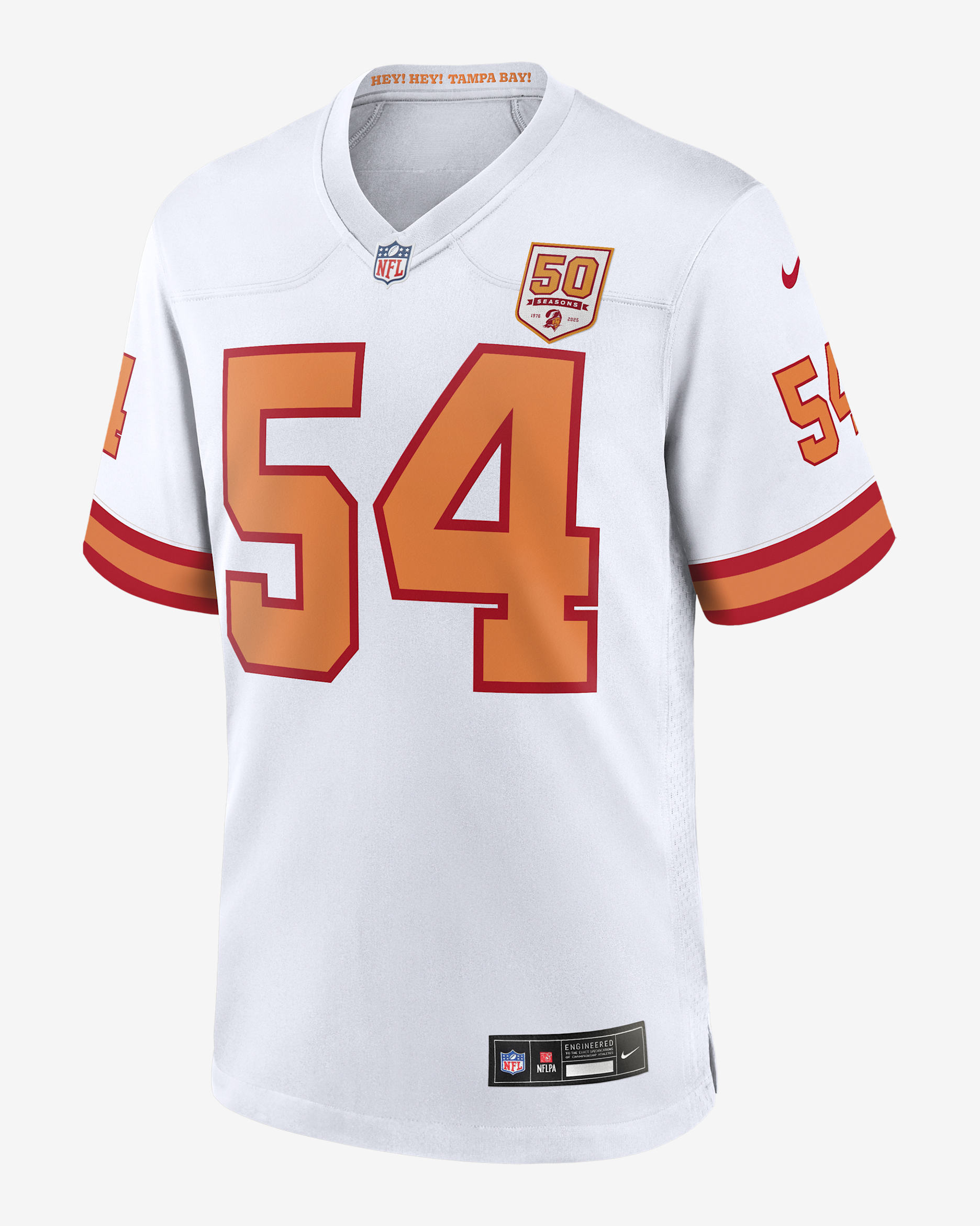 Jersey de juego Nike de la NFL para hombre de Lavonte David de los Tampa Bay Buccaneers de la 50.ª temporada - Blanco