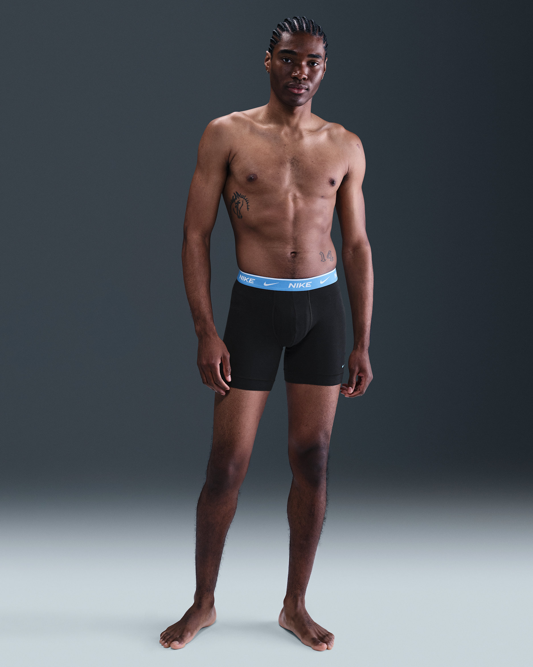 Nike Dri-FIT Essential Cotton Stretch Men's Boxer Briefs (3-Pack) - Glacier Blue