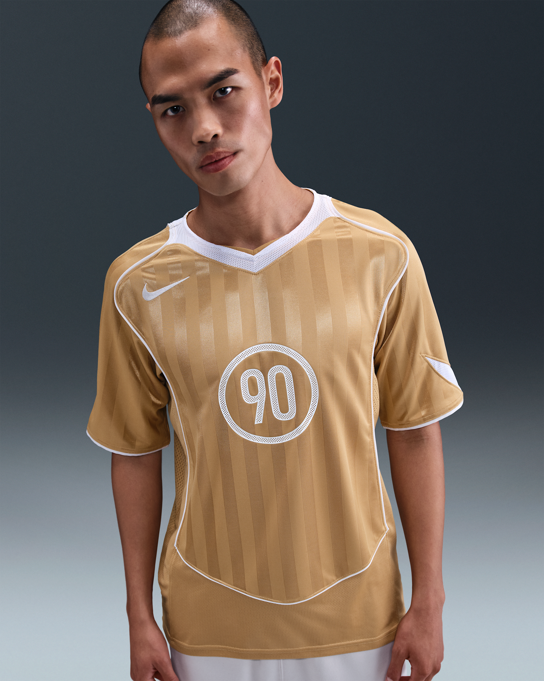 เสื้อฟุตบอลแขนสั้นผู้ชาย Dri-FIT Nike Total 90 - Club Gold/Summit White/Summit White/Summit White