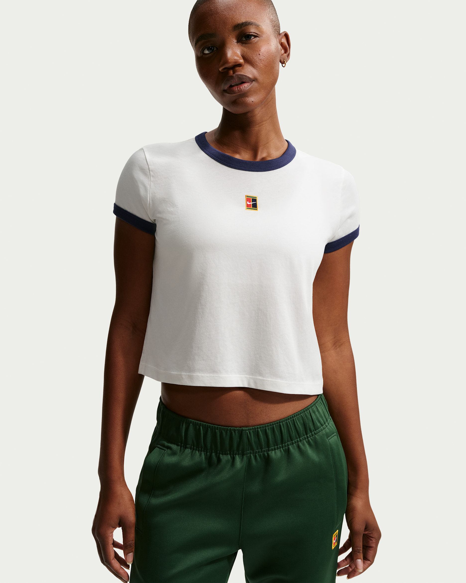 Nike Heritage Women's Short-Sleeve Tennis T-Shirt - Sail/Midnight Navy
