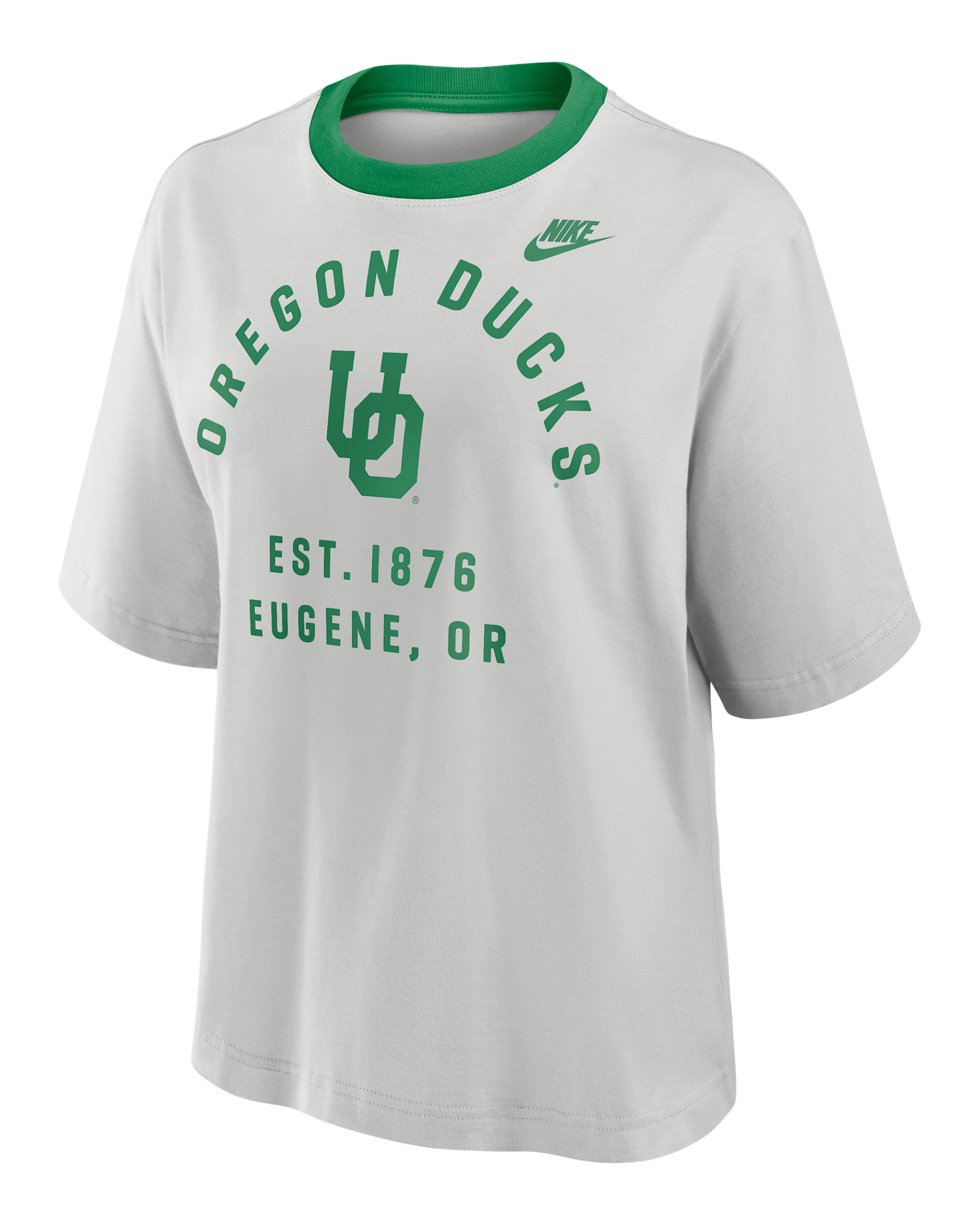 Oregon Legacy Arch Script Boxy Women's Nike College T-Shirt - Photon Dust