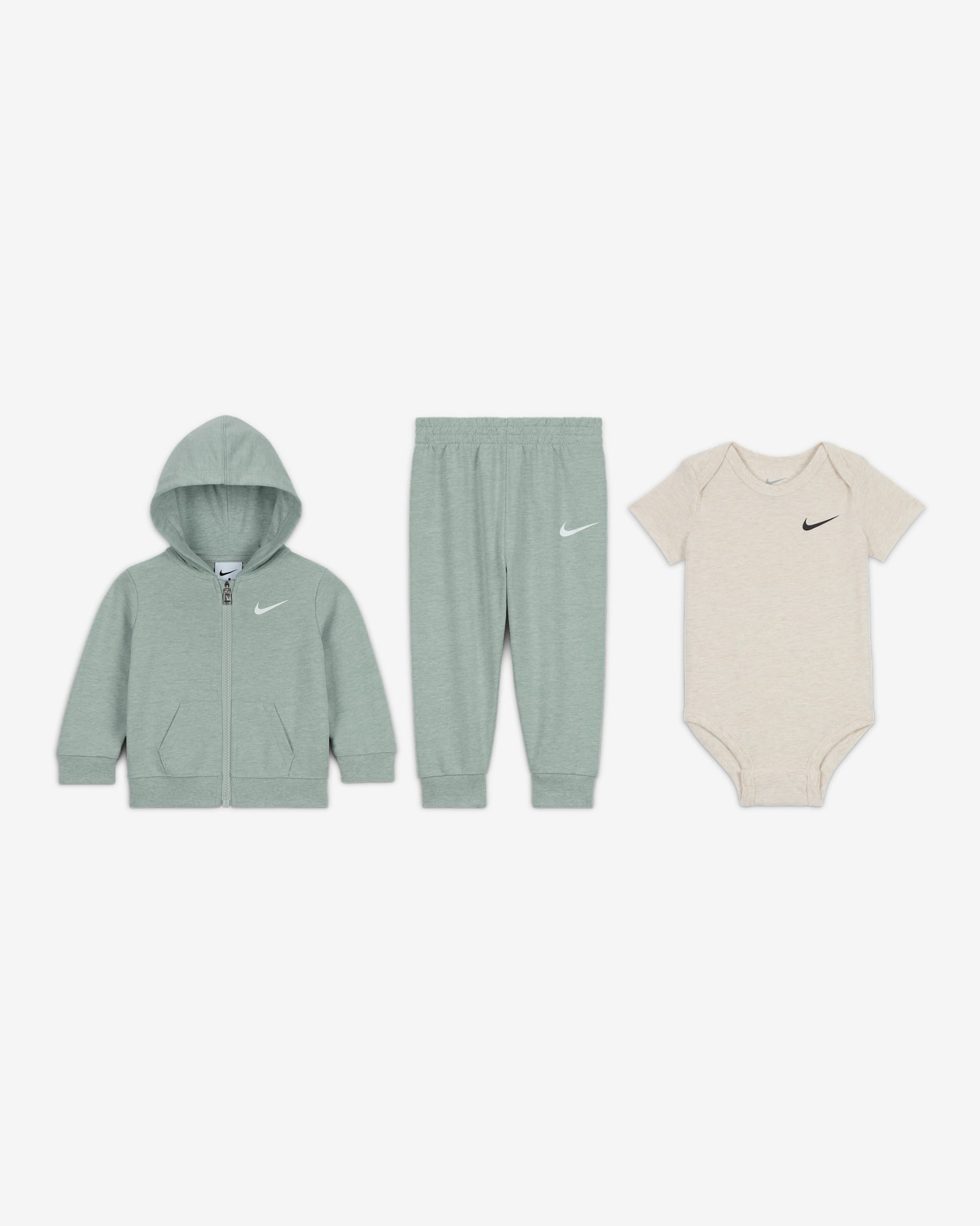 Nike Baby (0-9M) 3-Piece Bodysuit Set - Mica Green