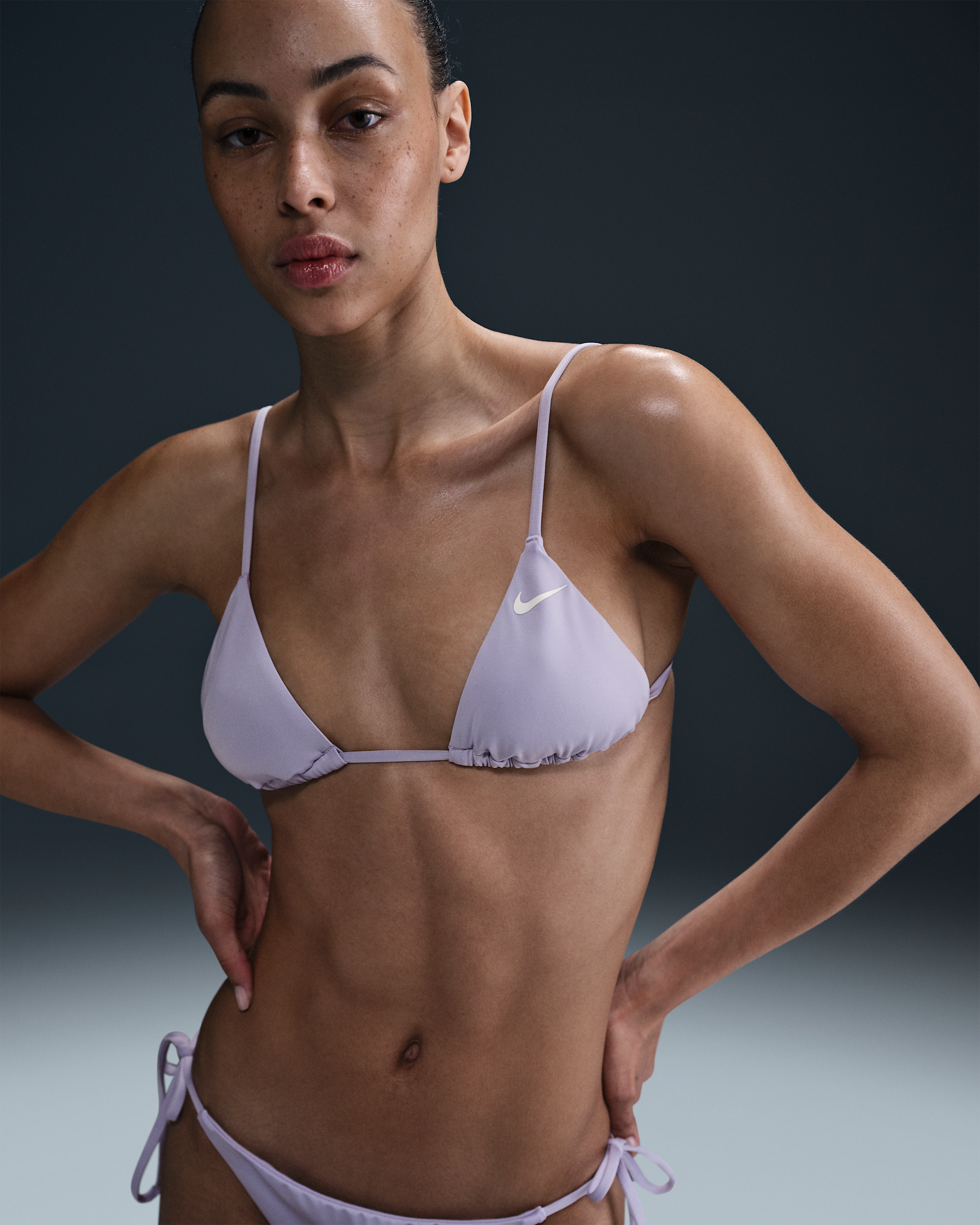 Nike Swim Essential Parte de arriba de bikini triangular - Mujer - Hydrangeas/Blanco