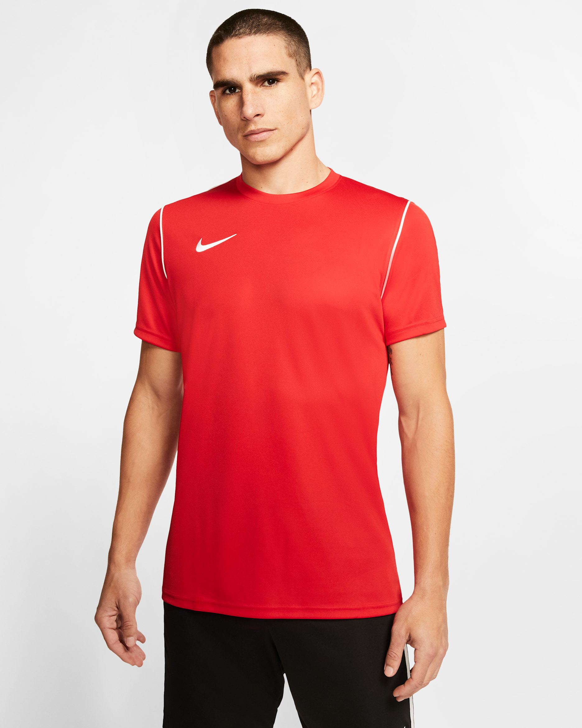 ナイキ Dri-FIT メンズ ショートスリーブ サッカートップ - ユニバーシティレッド/ホワイト/ホワイト