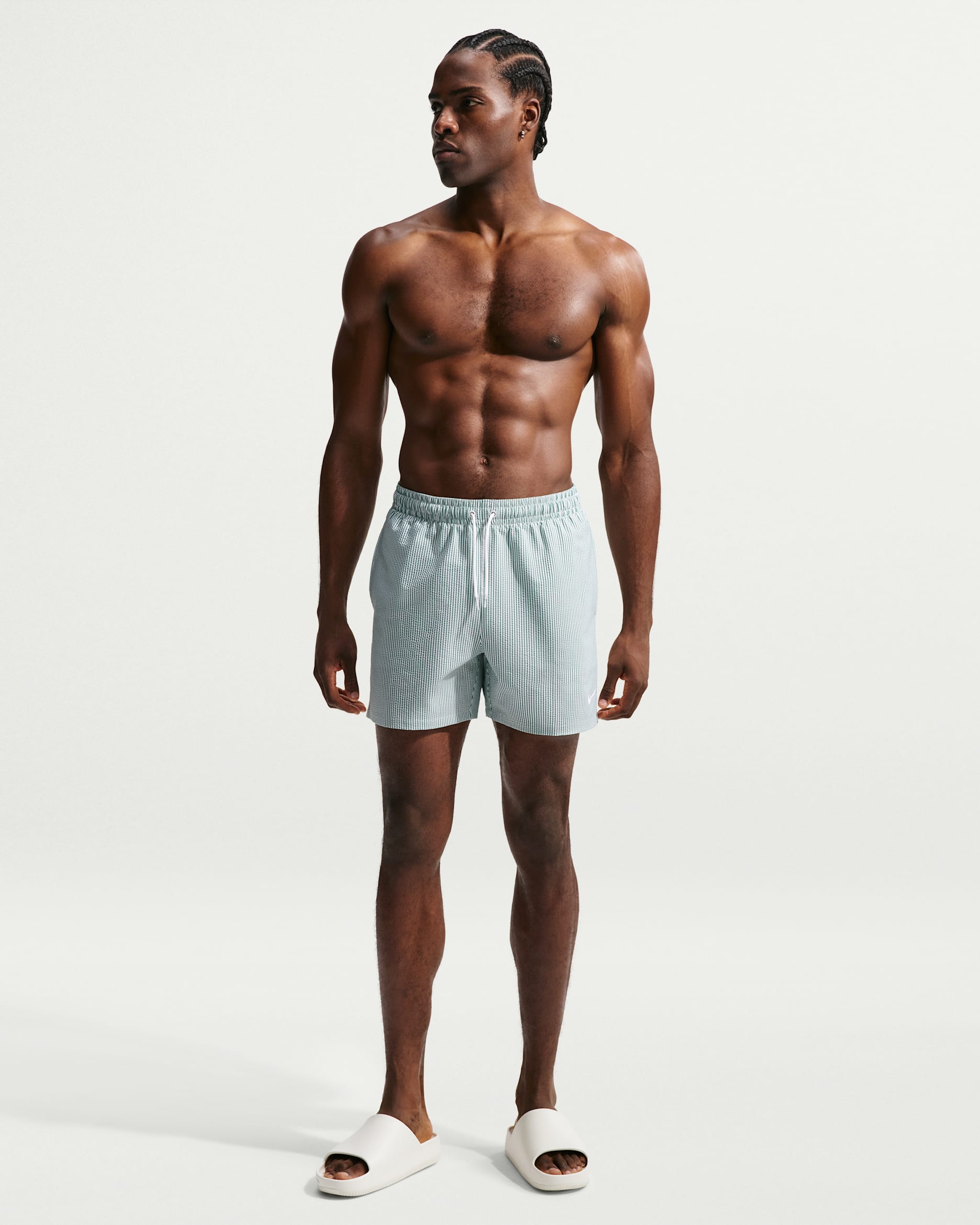 Nike Swim Breaker Pantalón corto de voleibol de 13 cm con malla interior y textura ondulada - Hombre - Malachite/Blanco/Blanco/Blanco