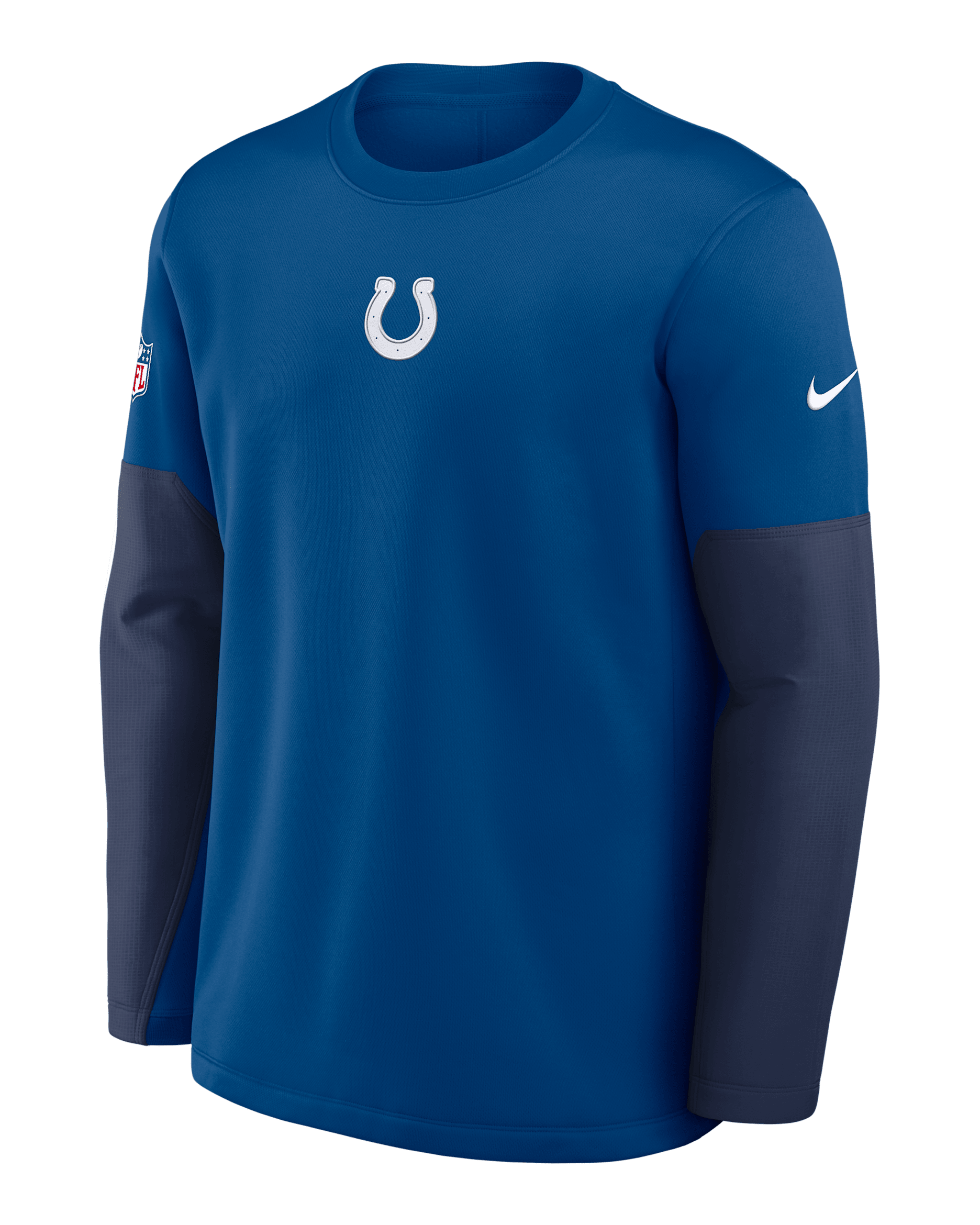 Indianapolis Colts Scripted To Win Sideline Coach Men's Nike Therma-FIT NFL Long-Sleeve T-Shirt - Royal