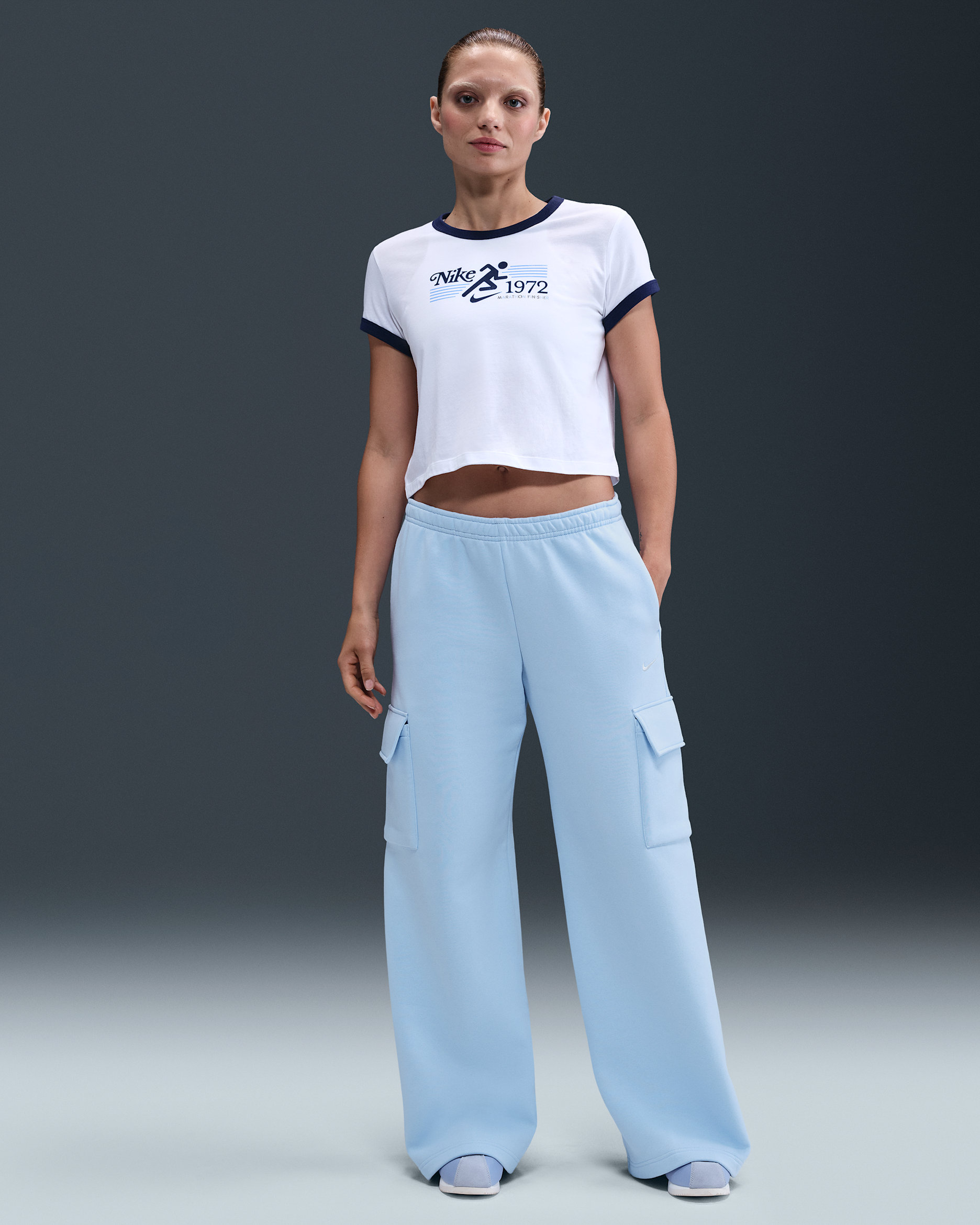 Pantalones deportivos cargo para mujer Nike Sportswear Phoenix Fleece - Azul celestino/Vela