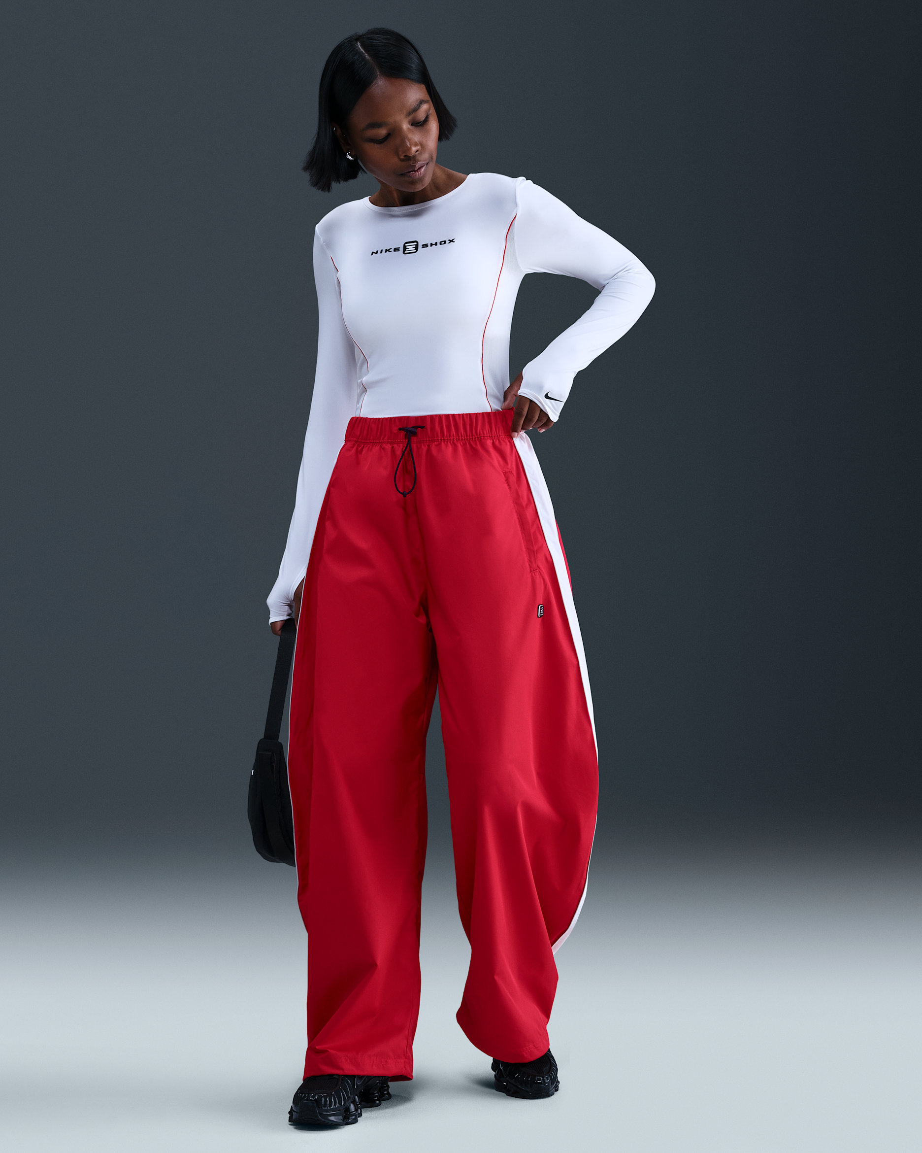Nike Sportswear Shox Women's Woven Trousers - University Red/White/Grey Fog