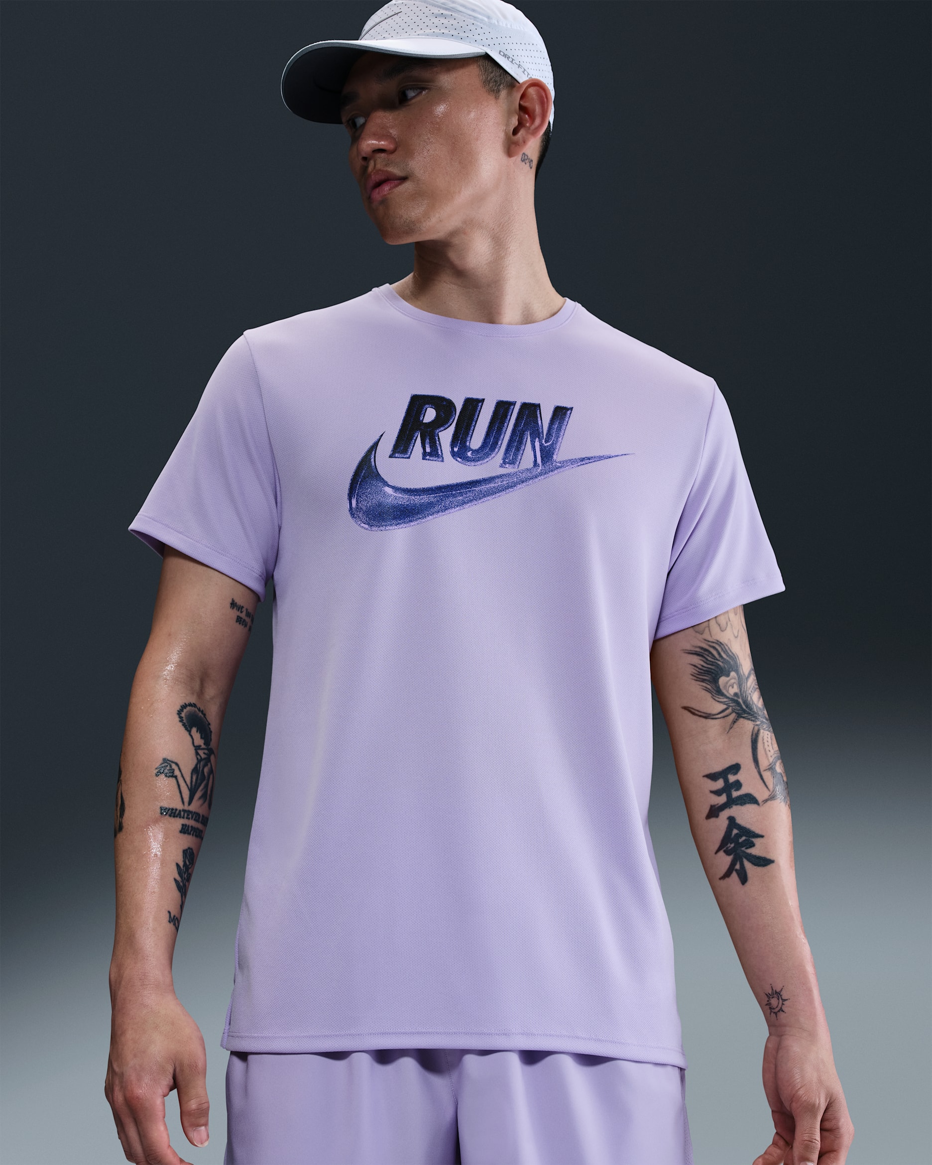 ナイキ マイラー ラン エナジー メンズ Dri-FIT ショートスリーブ ランニングトップ - ハイドランジア