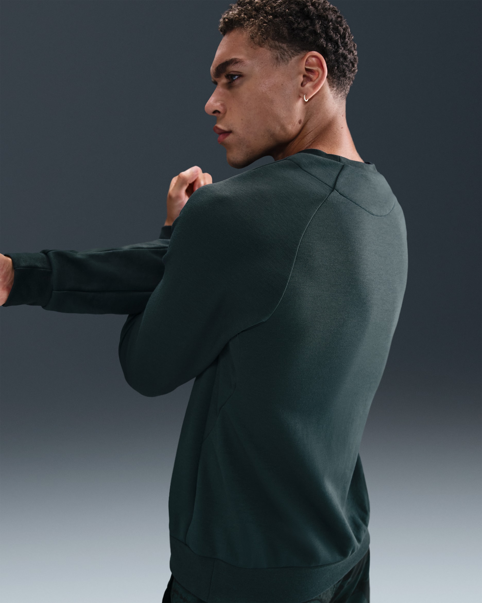 Camisola de gola redonda de desempenho Dri-FIT UV Nike Primary Fleece para homem - Seaweed/Seaweed