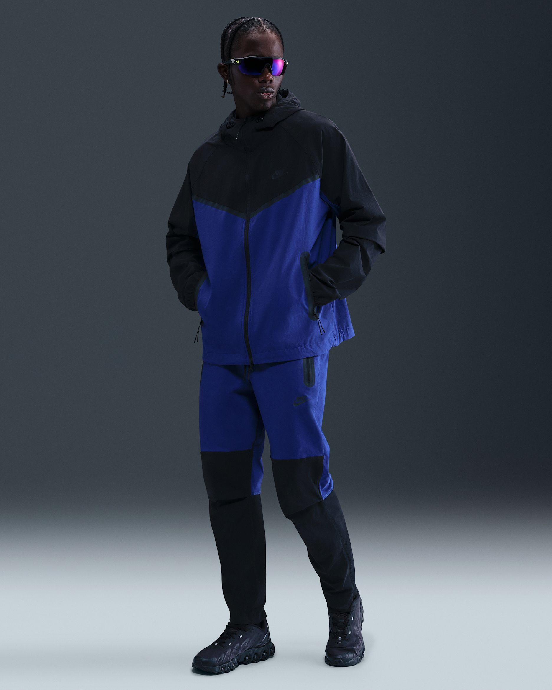 Nike Tech Dokuma Erkek Eşofman Altı - Deep Royal Blue/Siyah/Siyah