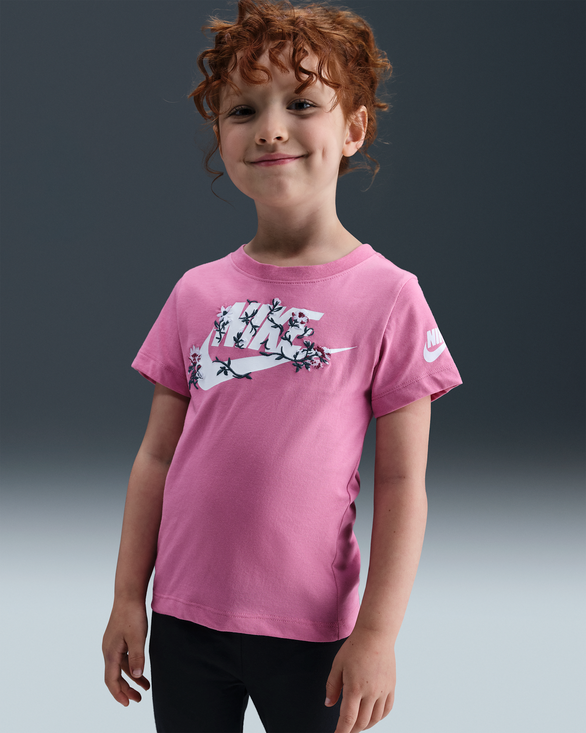 Nike Younger Kids' Floral Futura T-Shirt - Magic Flamingo