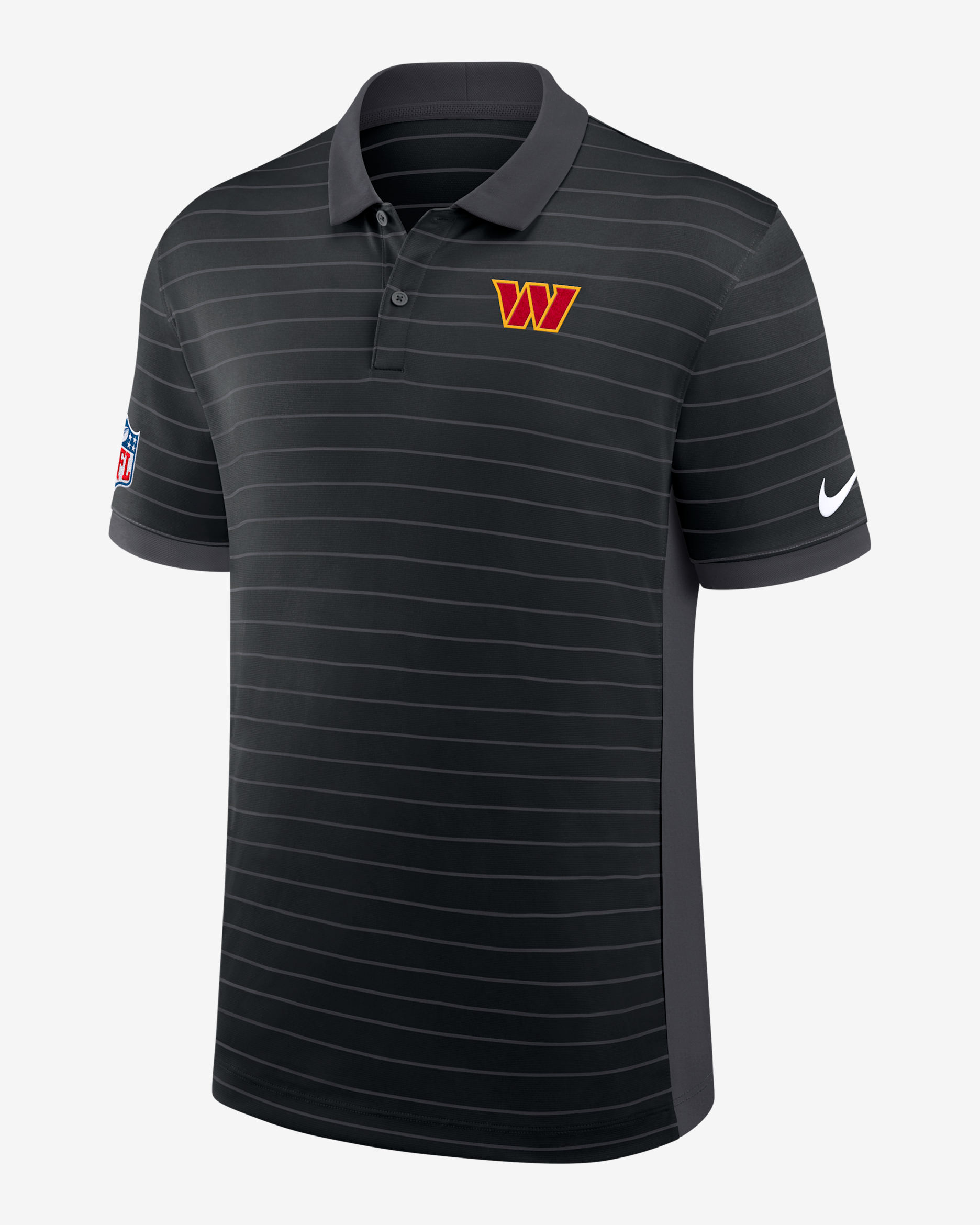 Polo Nike Dri-FIT de la NFL para hombre Washington Commanders Sideline Victory Stripe - Negro