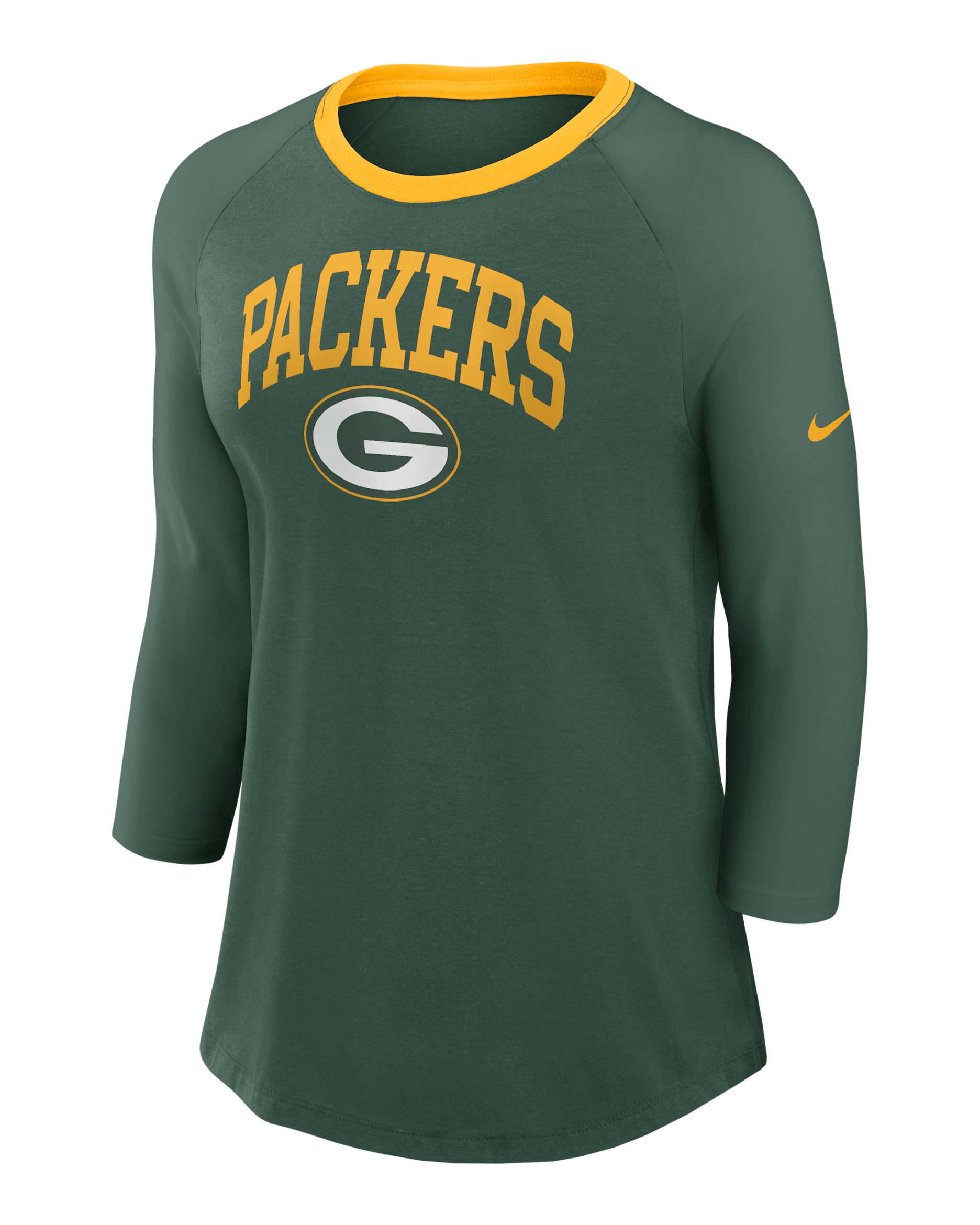 Green Bay Packers Women's Nike NFL 3/4-Sleeve T-Shirt - Green