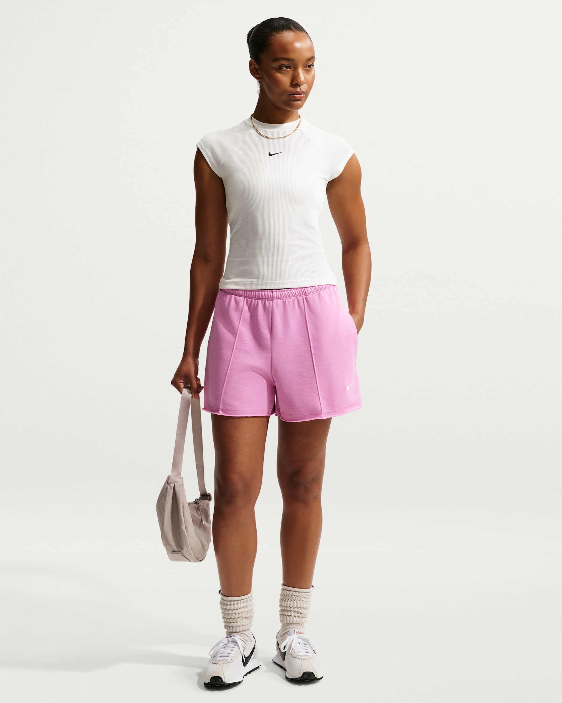 Nike Sportswear Chill Terry Women's Mid-Rise French Terry Shorts - Light Magenta/Light Magenta/Sail